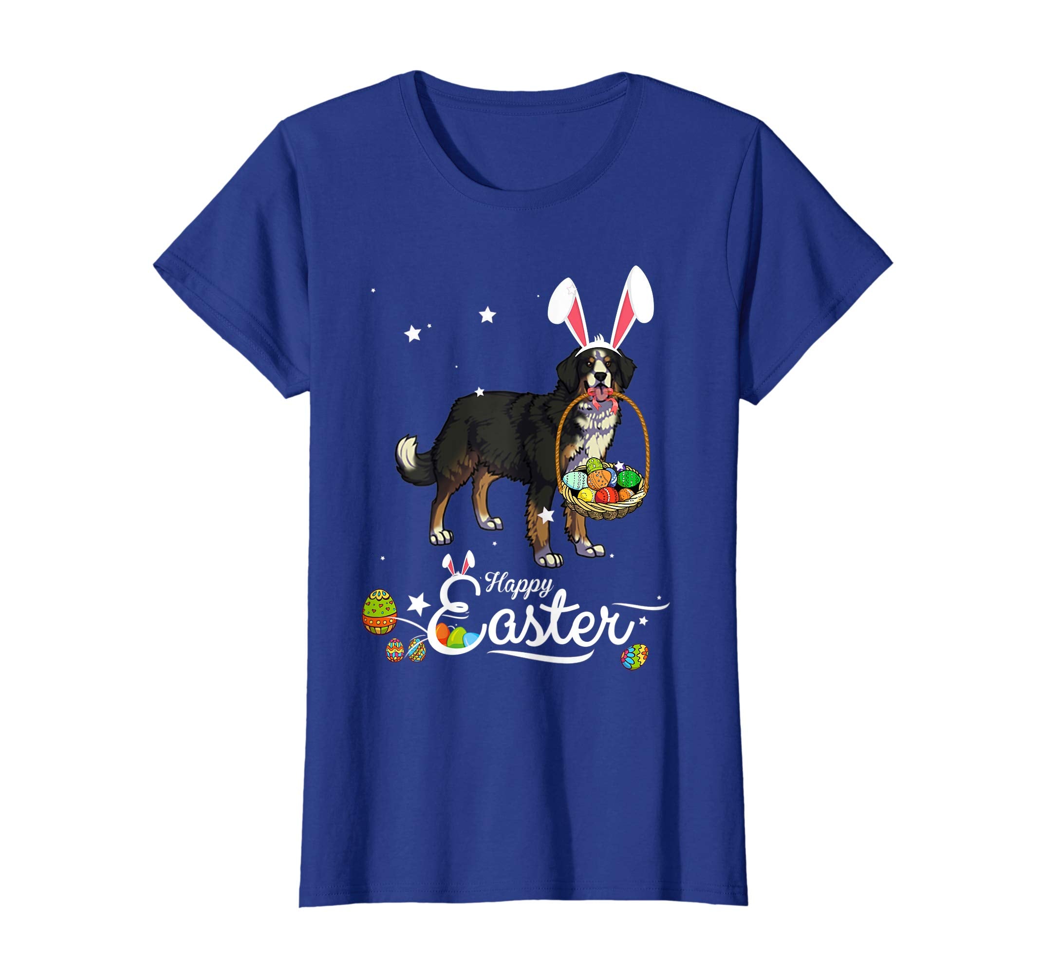 Bernese Mountain Dog With Bunny Hat Easter Costume T Shirt