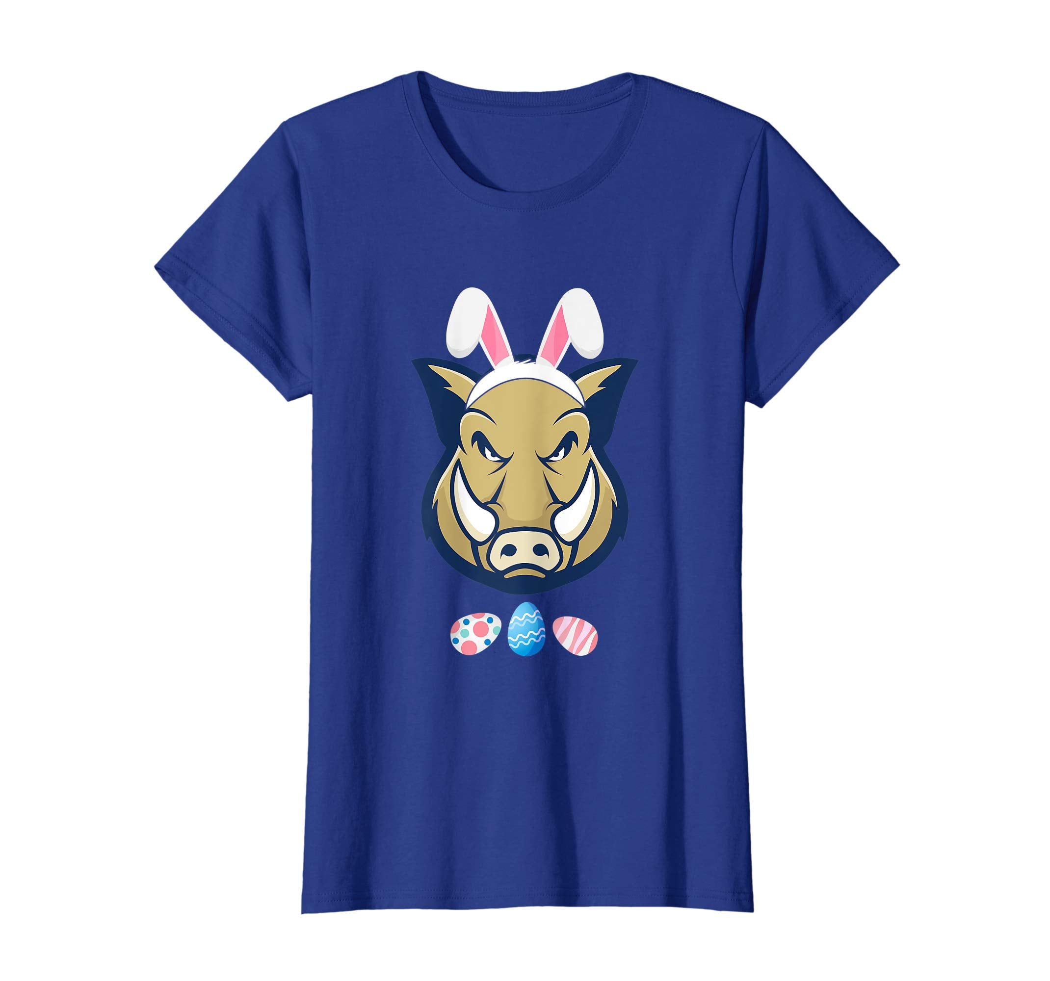 Funny Easter Boar With Bunny Ears And Eggs T Shirt