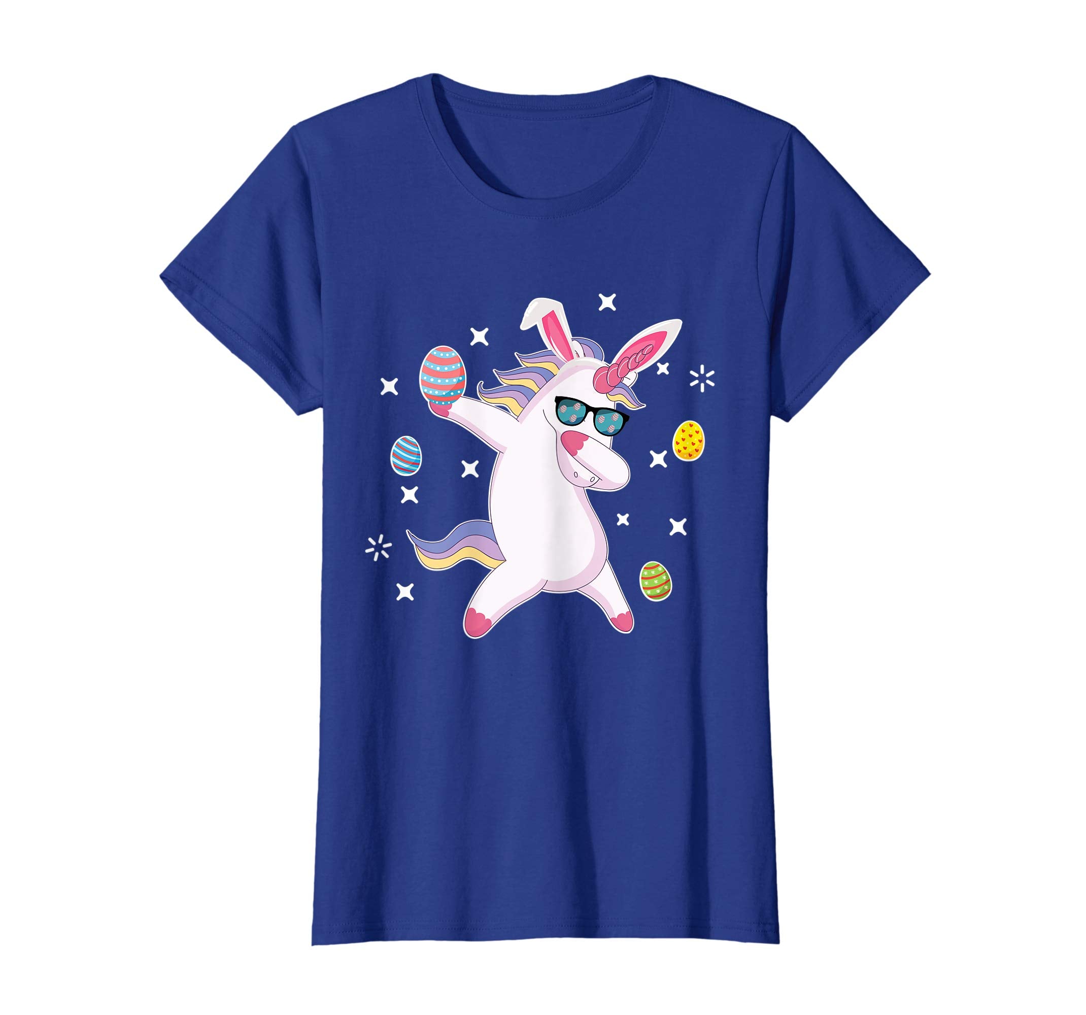 Unicorn Bunny Dabbing Around Easter Eggs Stars Happy Shirt