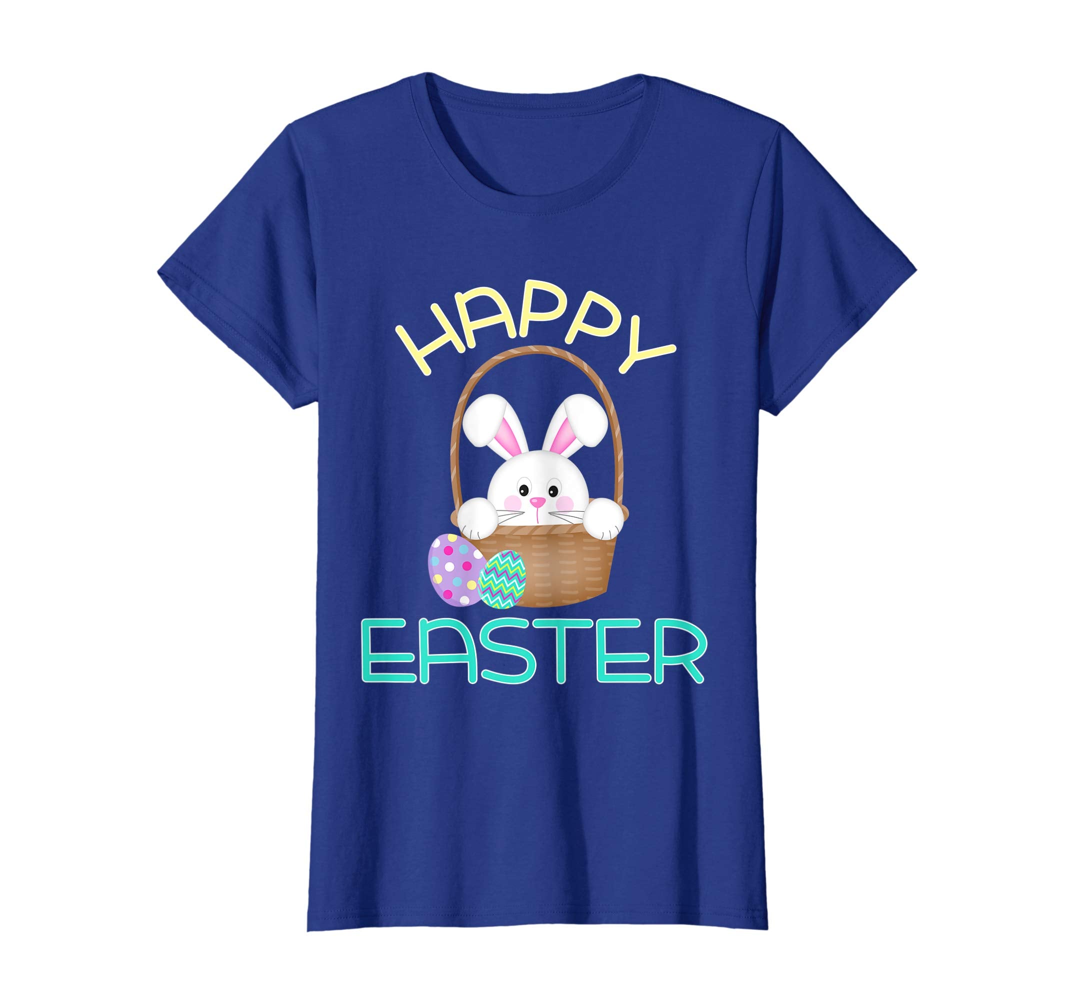 Happy Easter Shirt Bunny in Basket &amp; Eggs Easter Gift