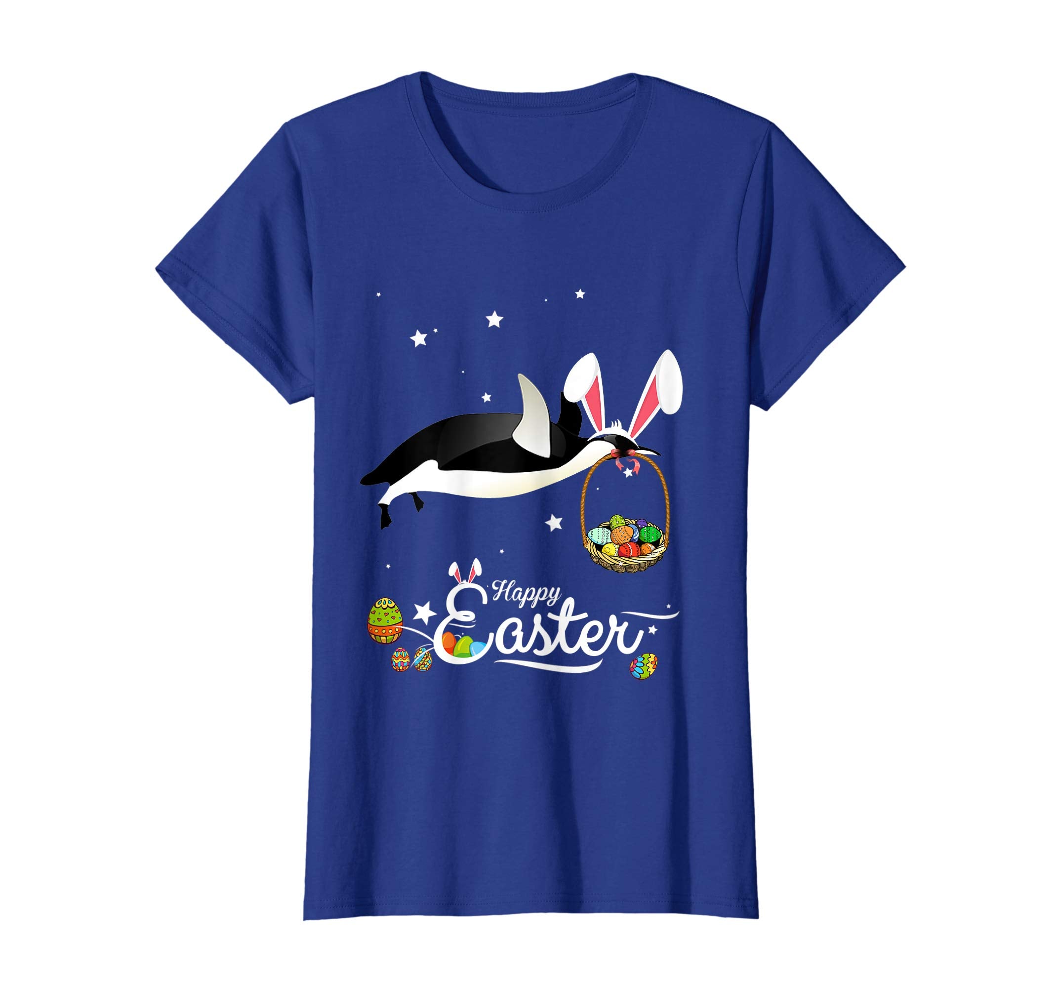 Cute Easter Penguin with Bunny Ears and Eggs T Shirt