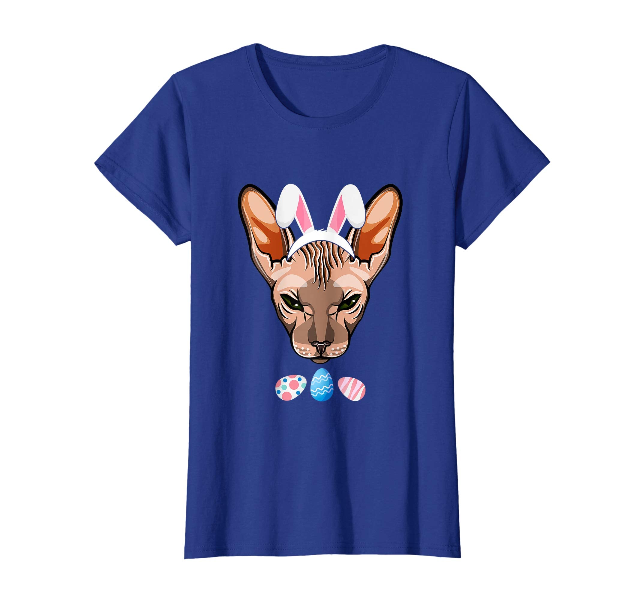 Funny Easter Sphynx Cat With Bunny Ears And Eggs T Shirt