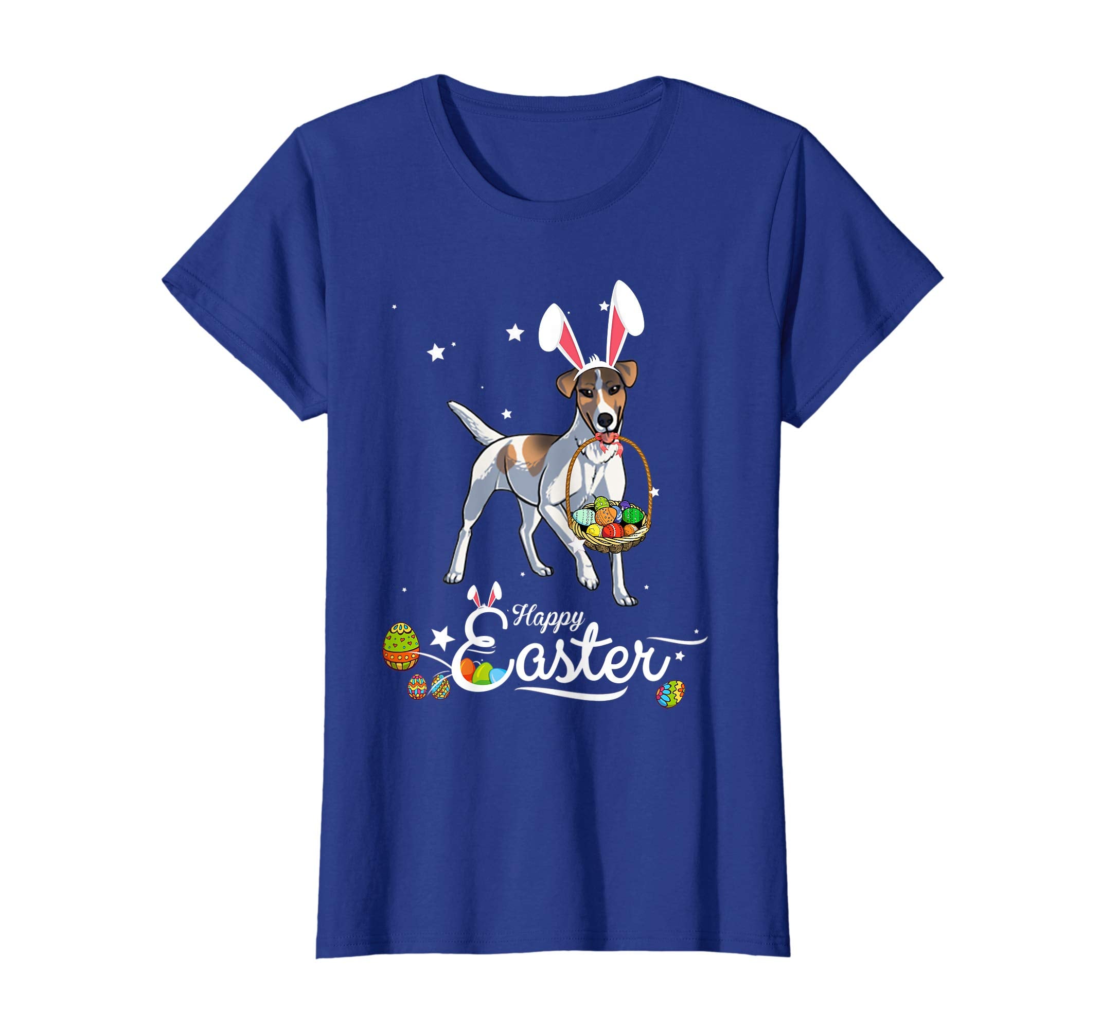 Smooth Fox Terrier Dog With Bunny Hat Easter Costume T Shirt