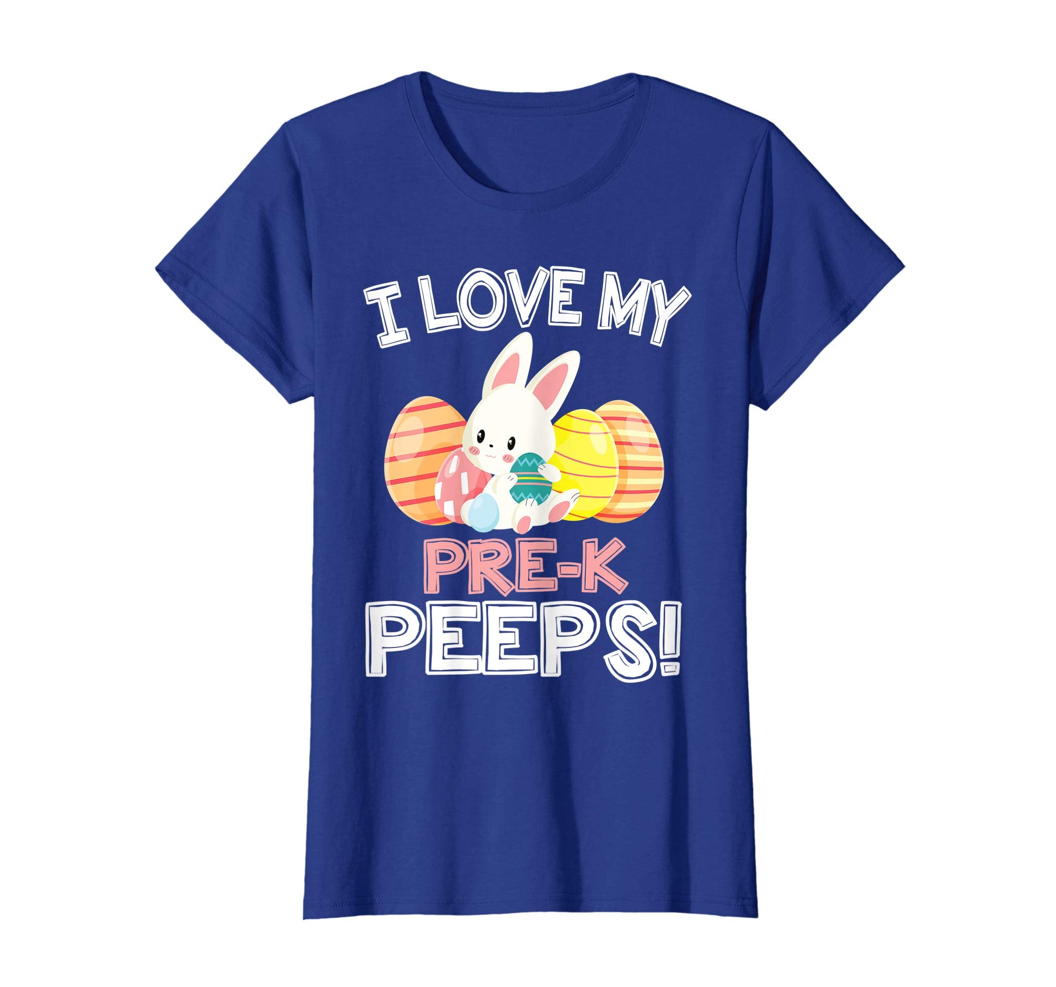 Rabbit &amp; Easter Eggs I Love My Pre-k Peeps Teacher Shirt