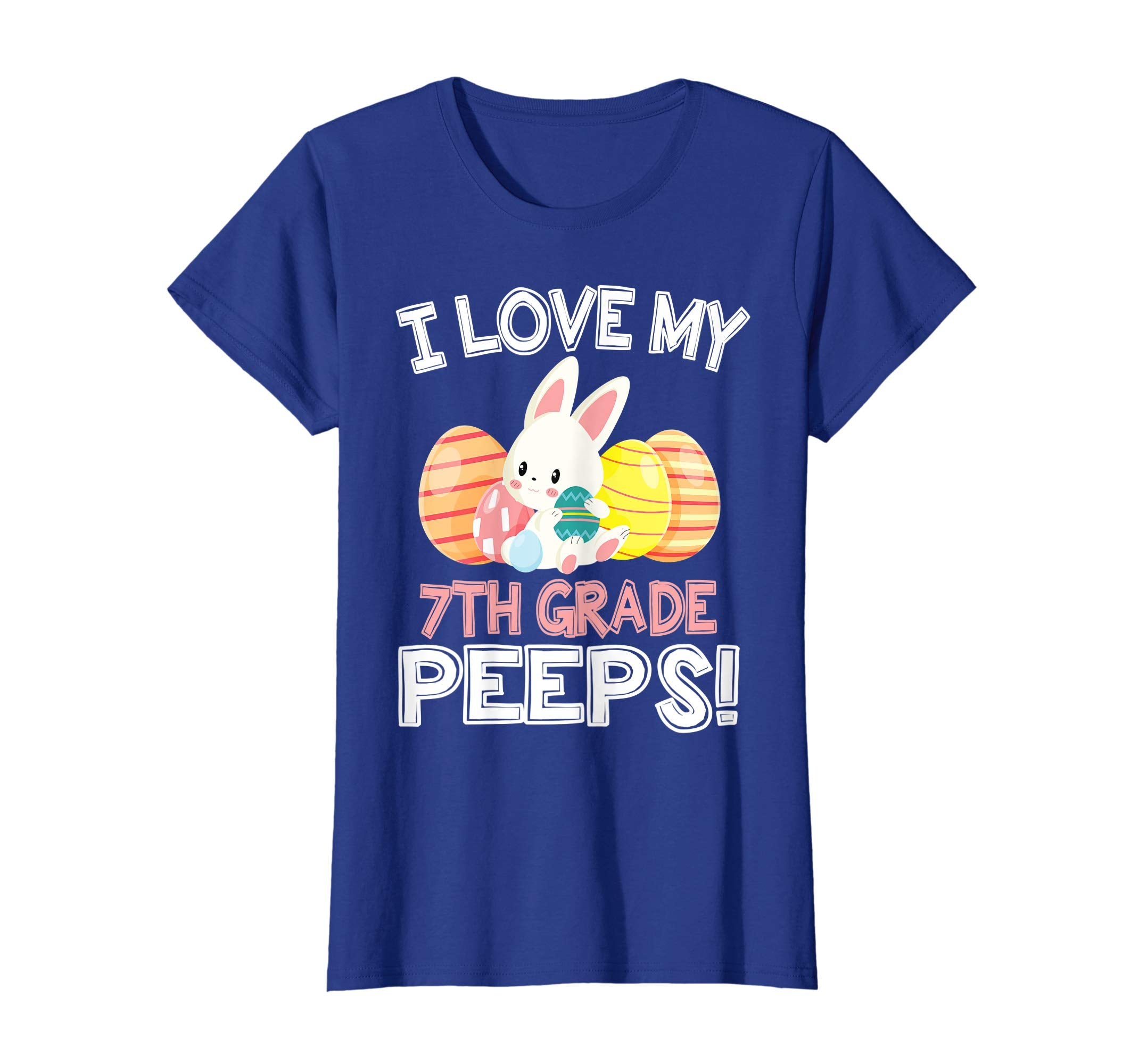 Rabbit &amp; Easter Eggs I Love My 7TH Grade Peeps Teacher Shirt