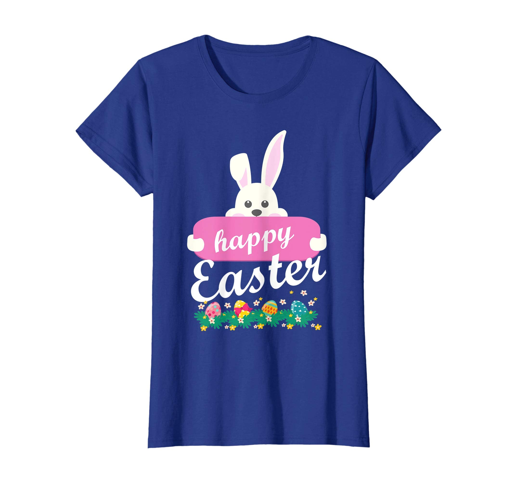 Bunny Rabbit Happy Easter Day Easter Eggs Flowers Shirt