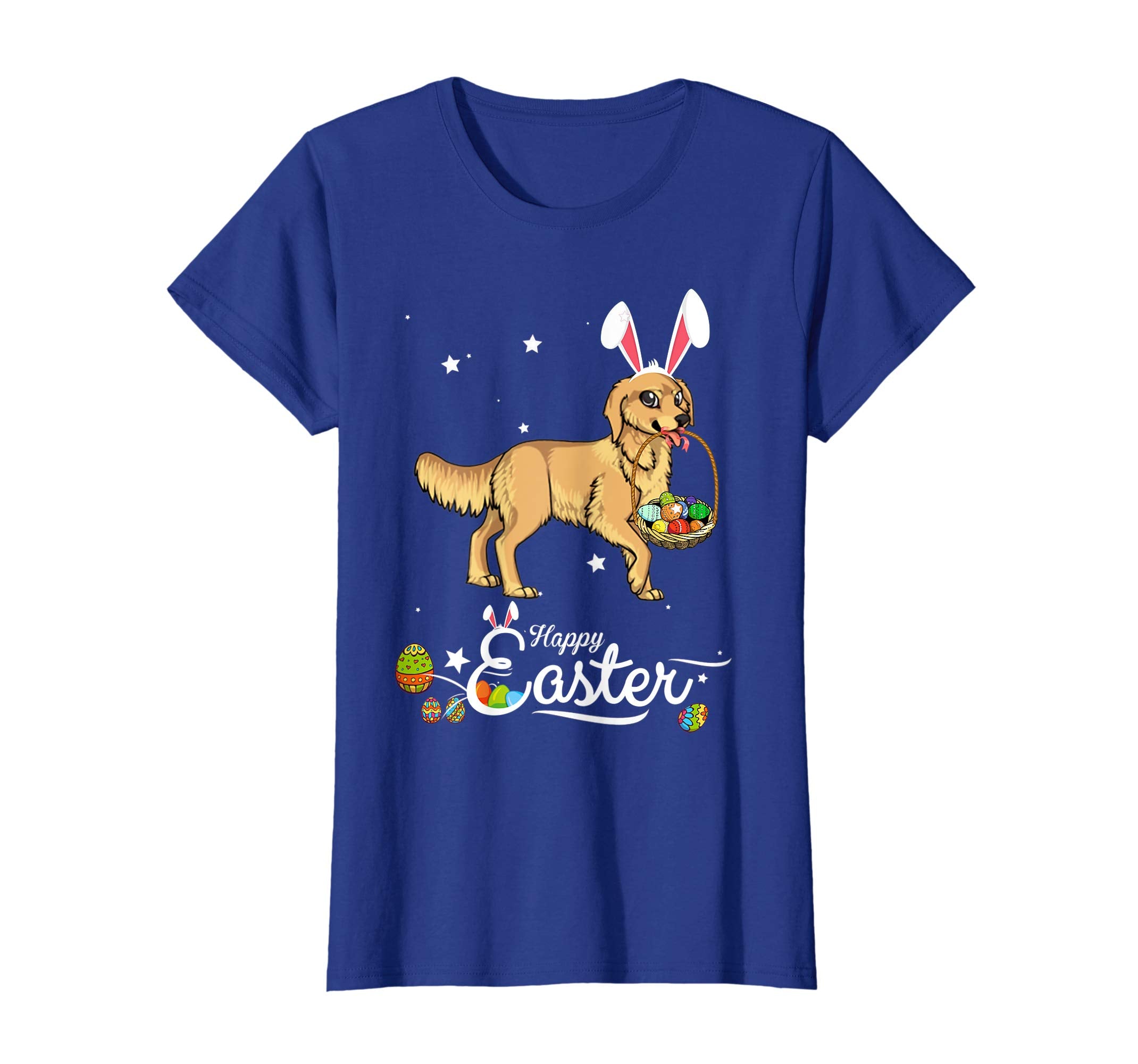 Golden Retriever Dog With Bunny Hat Easter Costume T Shirt