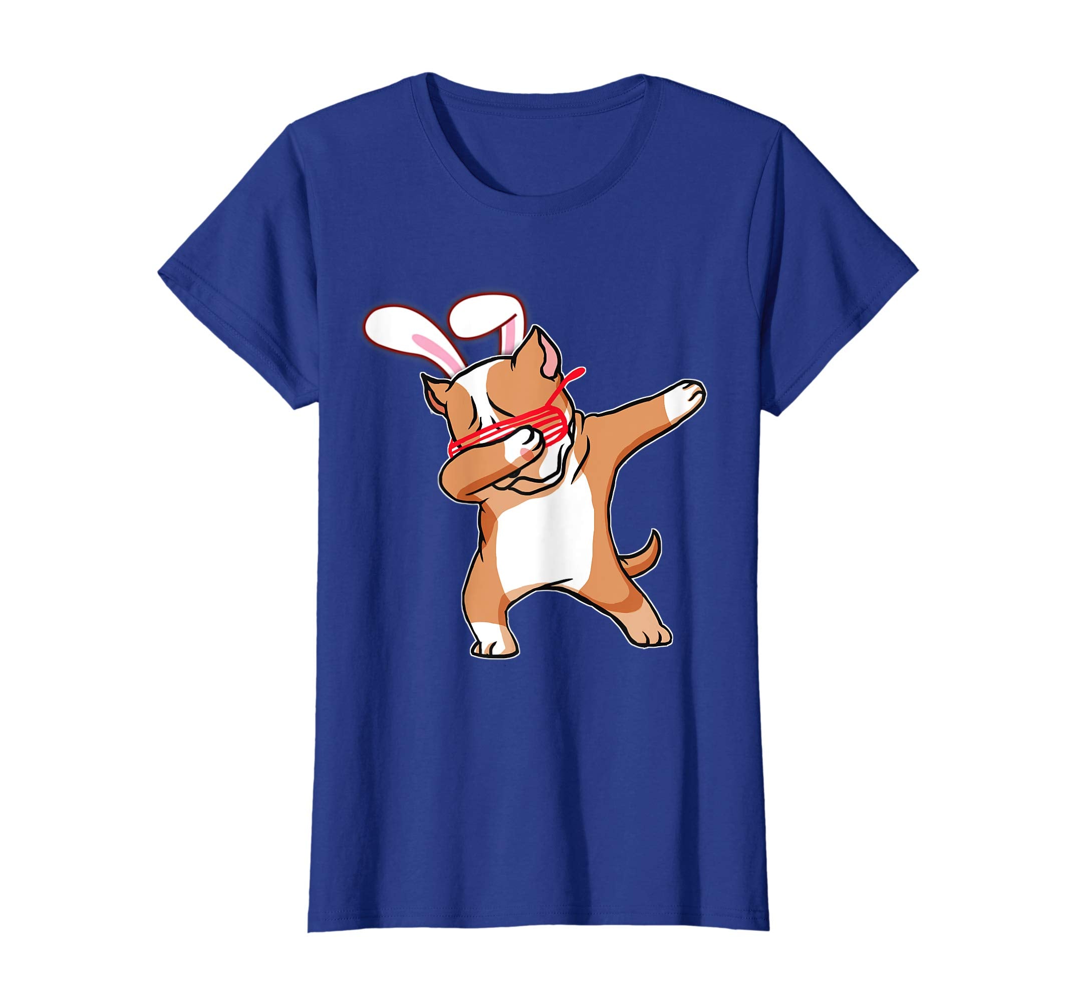 Easter Bunny Dabbing Pitbull Dog Tshirt Rabbit Ears Gift