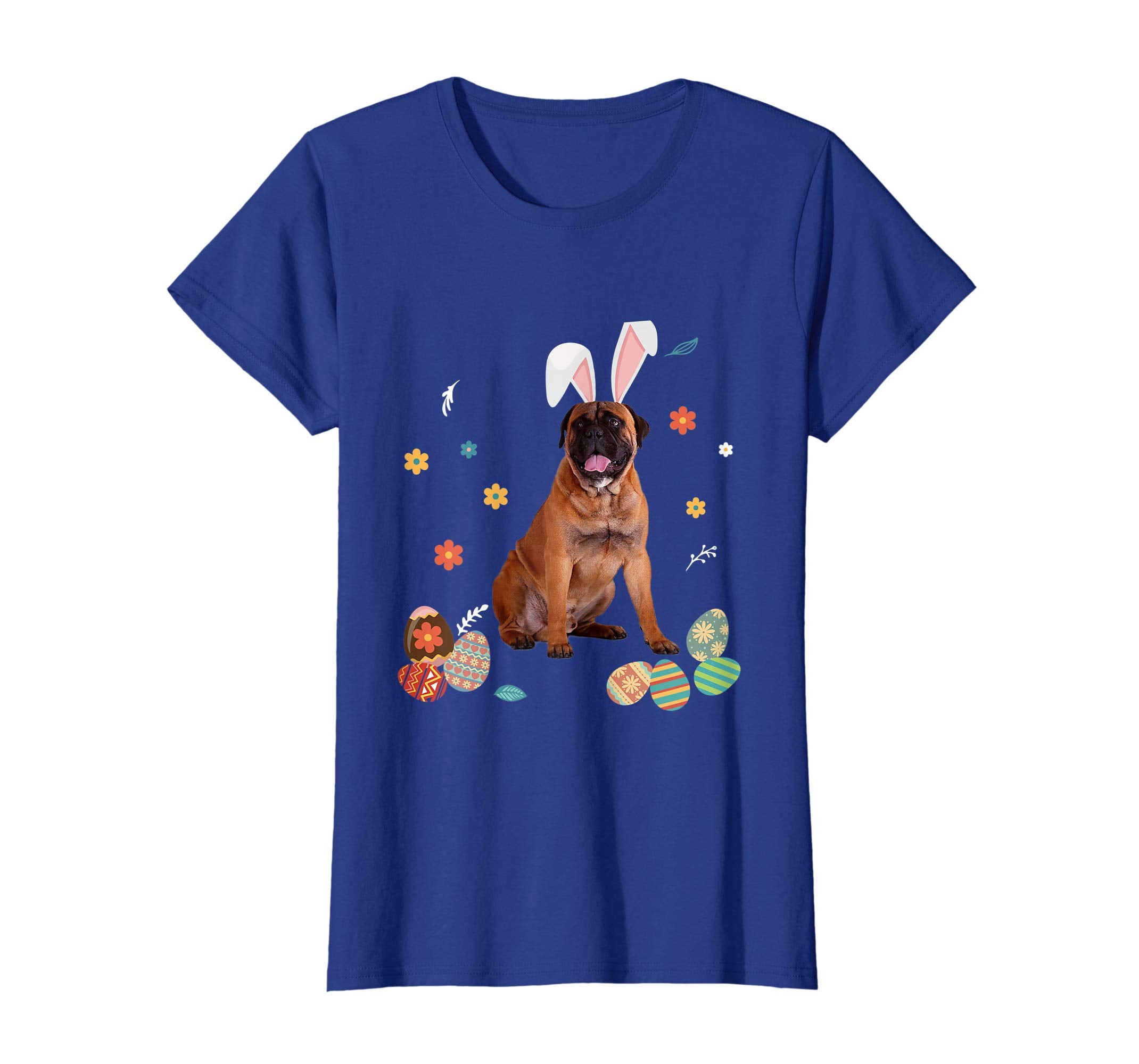 Bullmastiff Bunny Rabbit Happy Easter Day T-Shirt