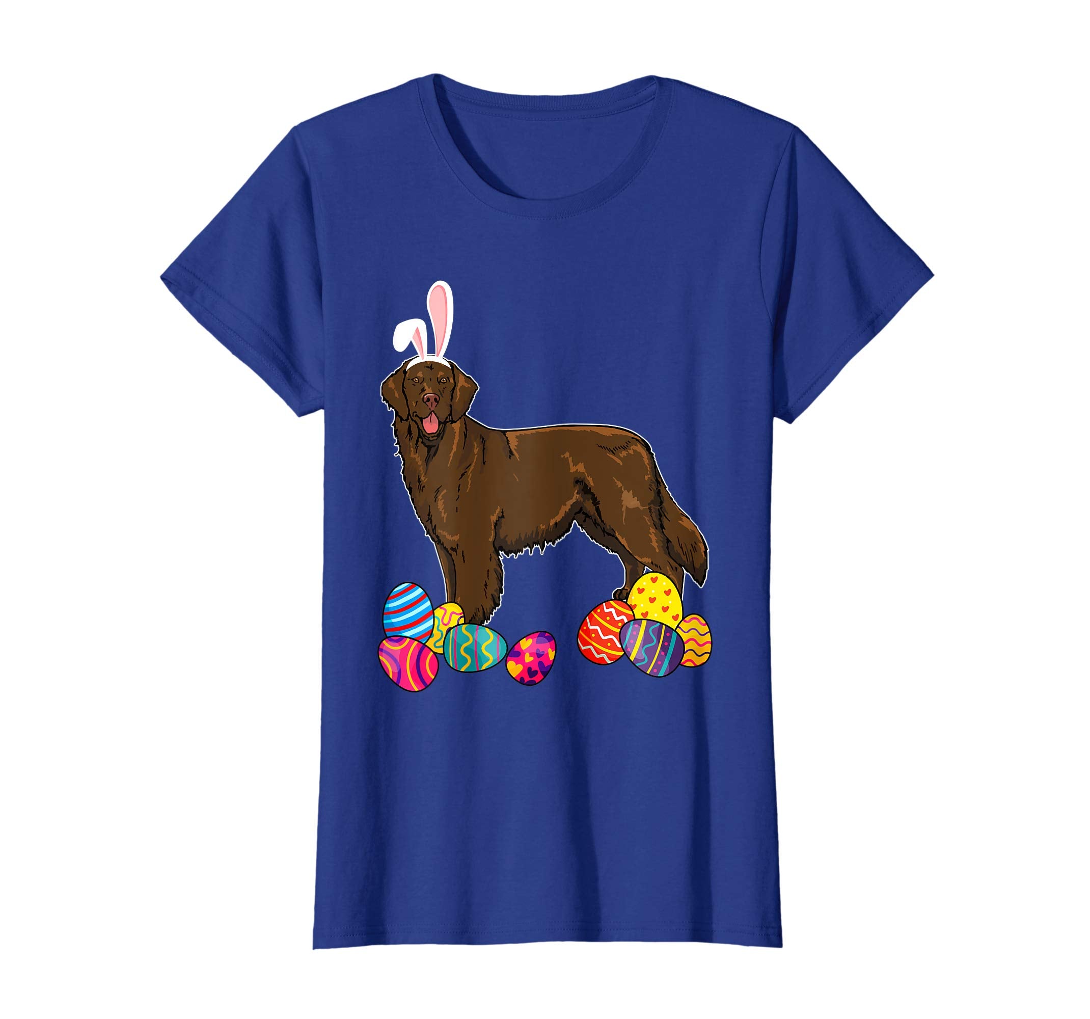 Flat Coated Bunny Ear With Egg Easter Easter Day Shirt