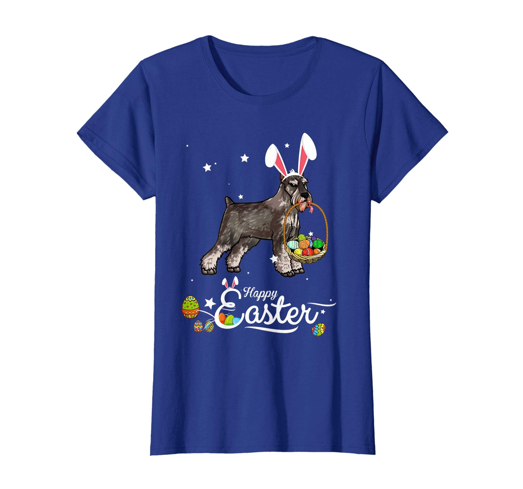 Standard Schnauzer Dog With Bunny Hat Easter Costume T Shirt