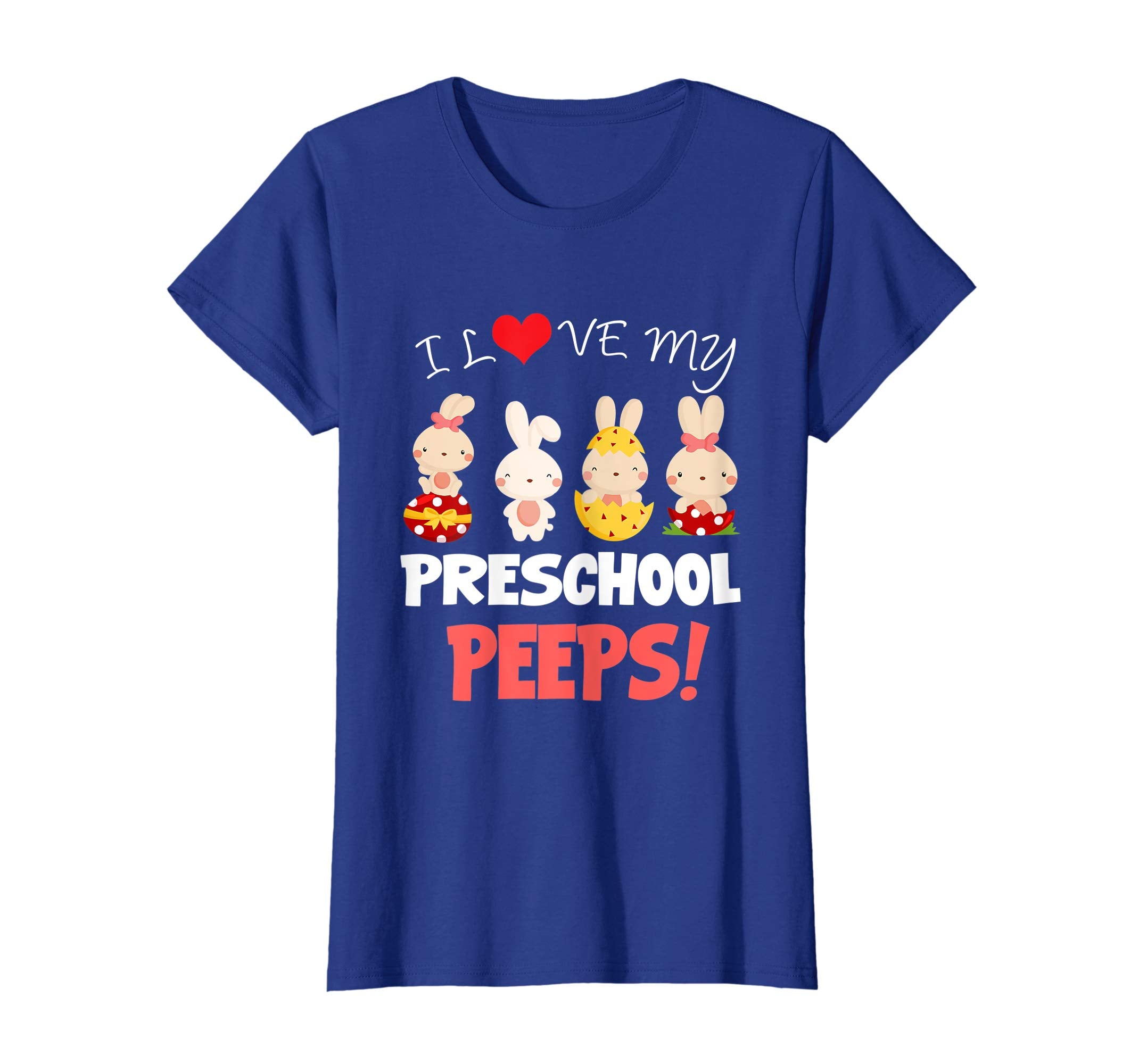 Funny I Love My Preschool Peeps Bunnies Easter Teacher Shirt