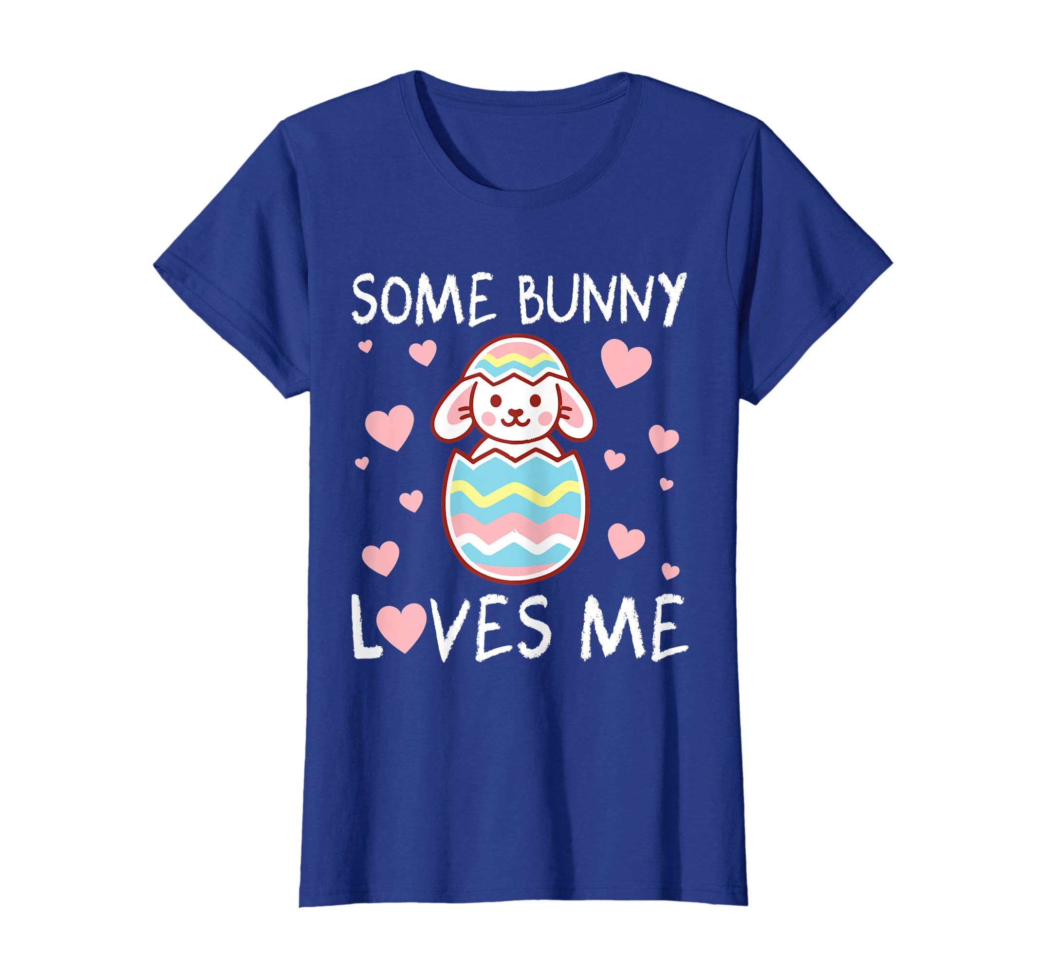 Pink Hearts Some Bunny Loves Me Happy Easter Day Shirt