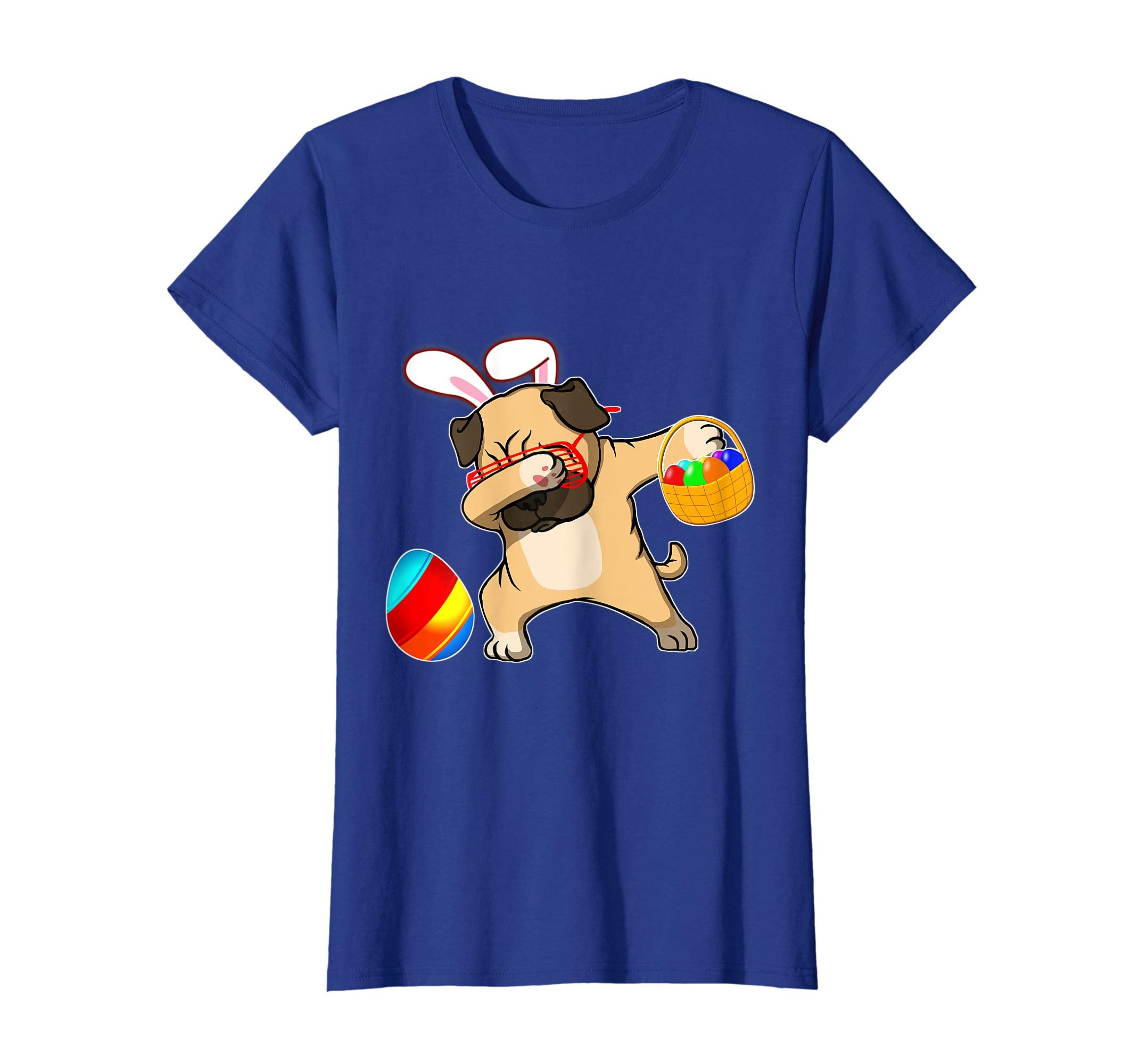 Easter Bunny Dabbing Pug Dog Tshirt Easter Egg Basket Gift