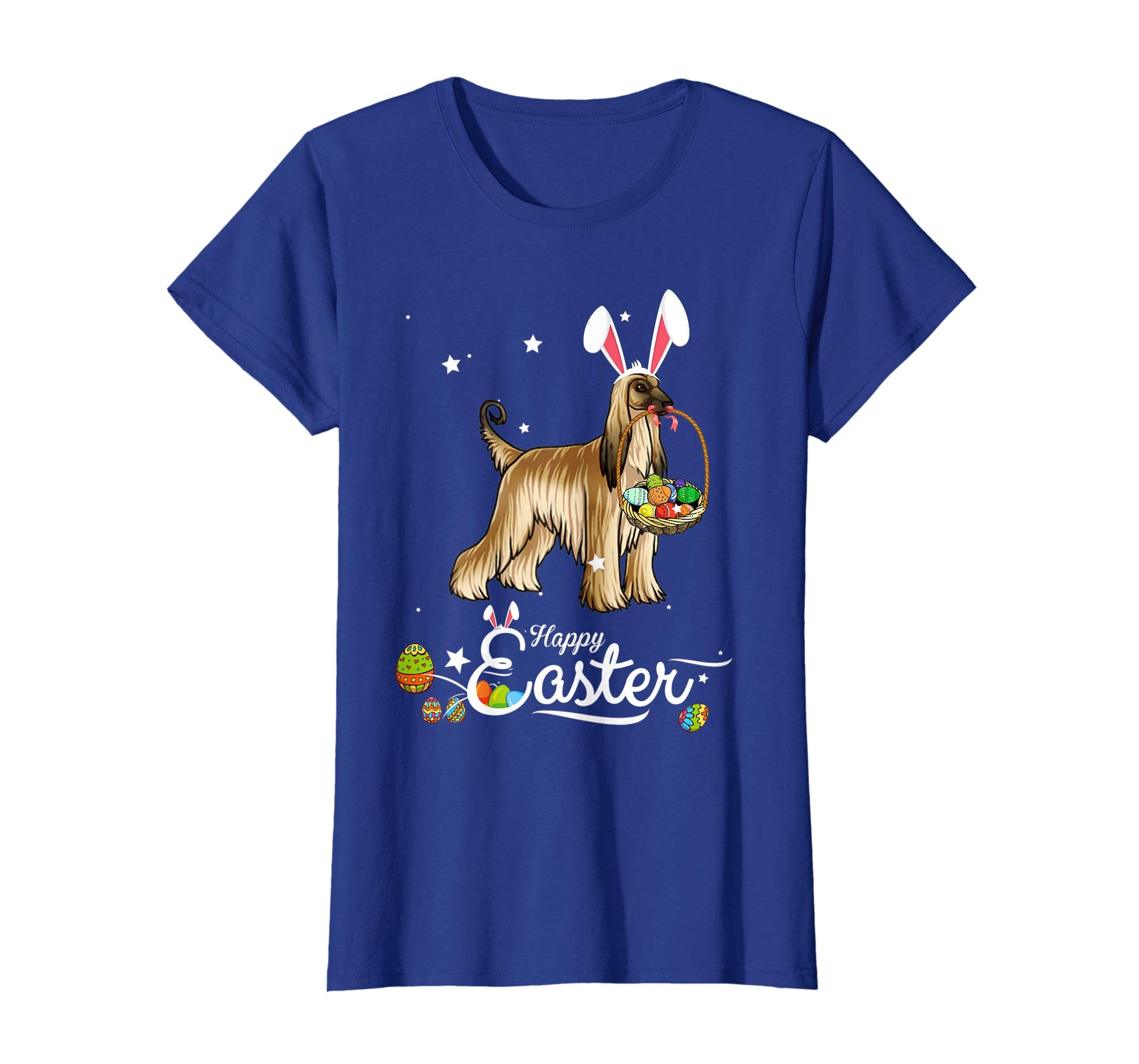 Afghan Hound Dog With Bunny Hat Easter Costume T Shirt