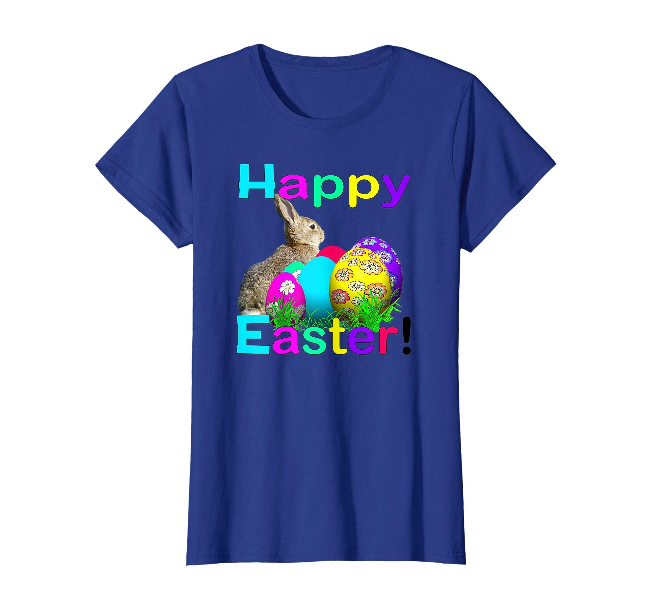 Happy Easter Real Bunny T Shirt Colorful Egg Hunt