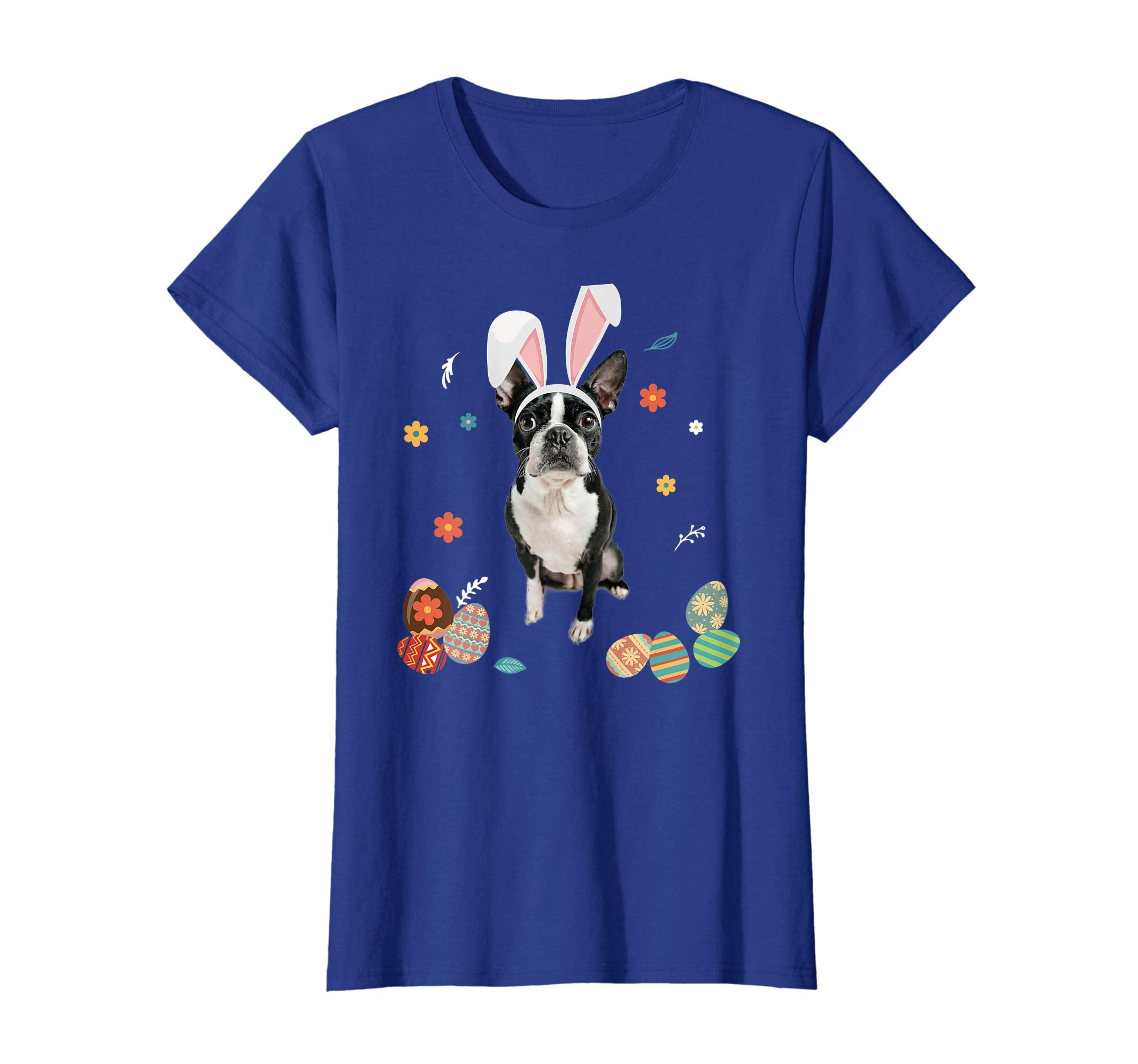 Boston Terrier Bunny Rabbit Happy Easter Day T-Shirt
