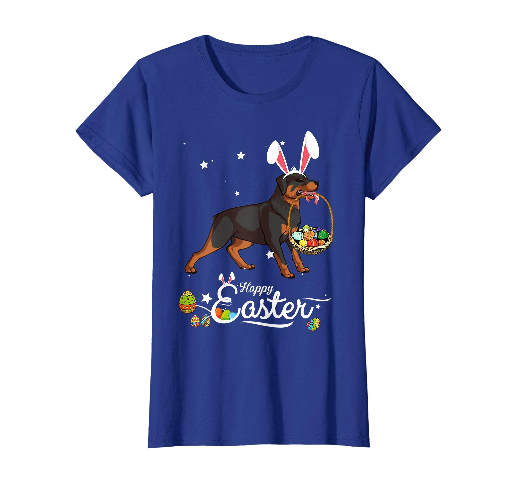 Rottweiler Dog With Bunny Hat Easter Costume T Shirt