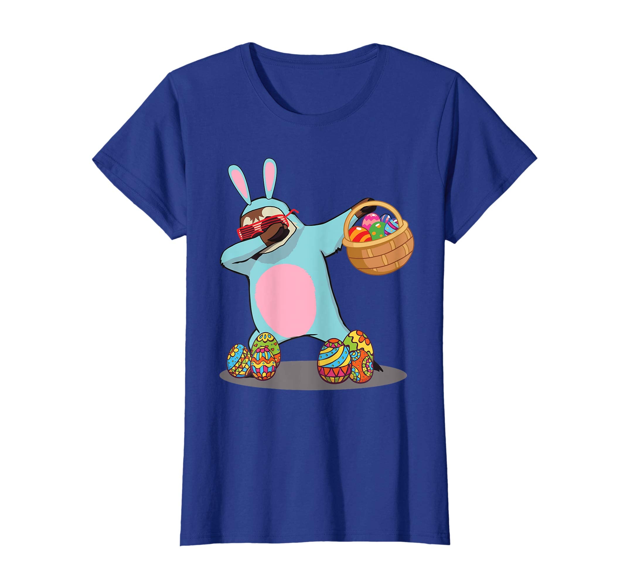 Cute Dabbing Sloth Easter Bunny Egg Basket T-Shirt Gifts