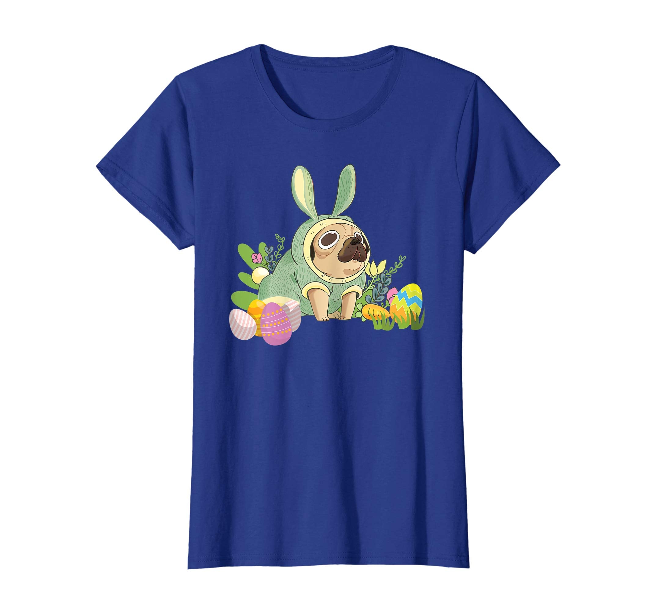 Bunny Pug Dog Easter Day Dog Lovers T-Shirt Egg Hunting
