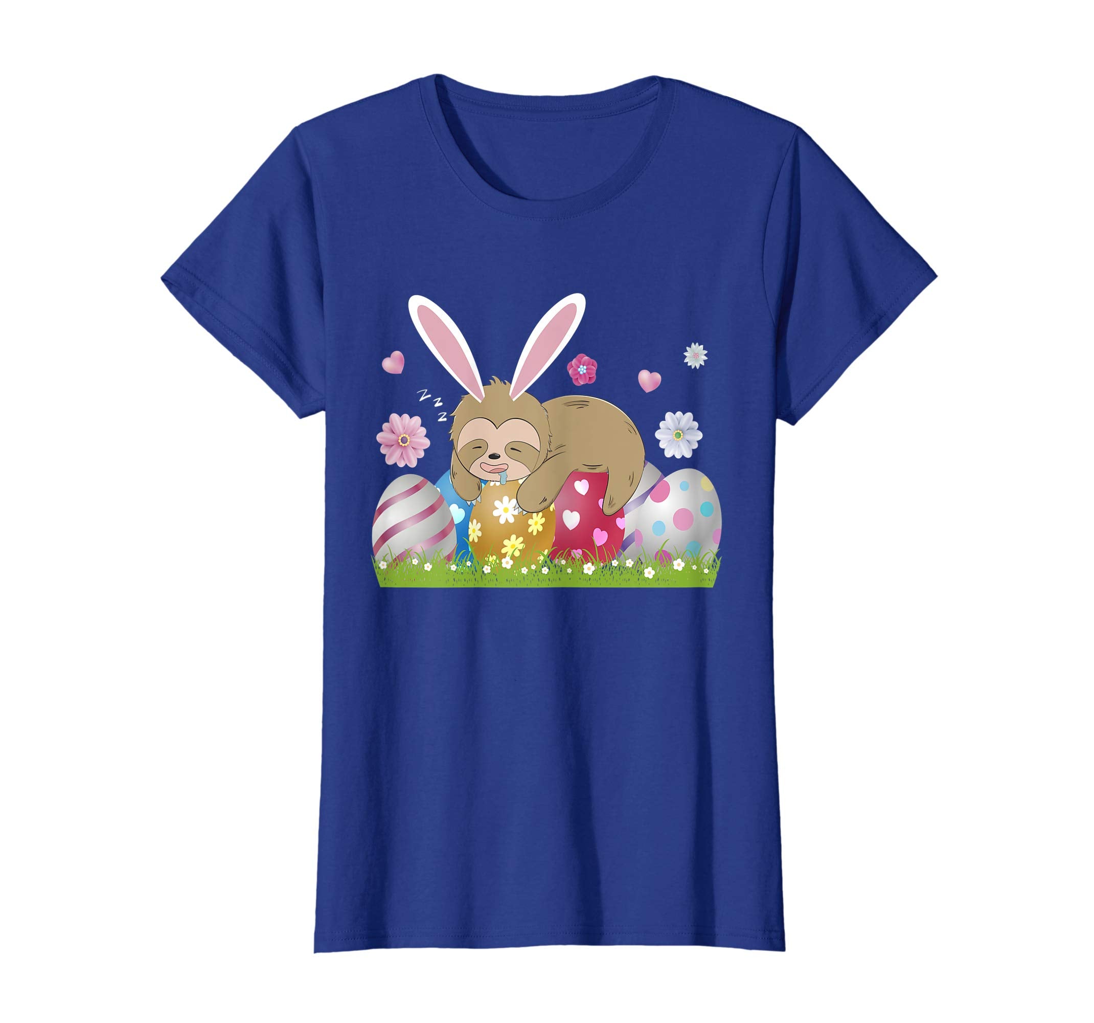 Sloth Easter Day Bunny Ear Egg Easter Shirt Gift Boy Girl