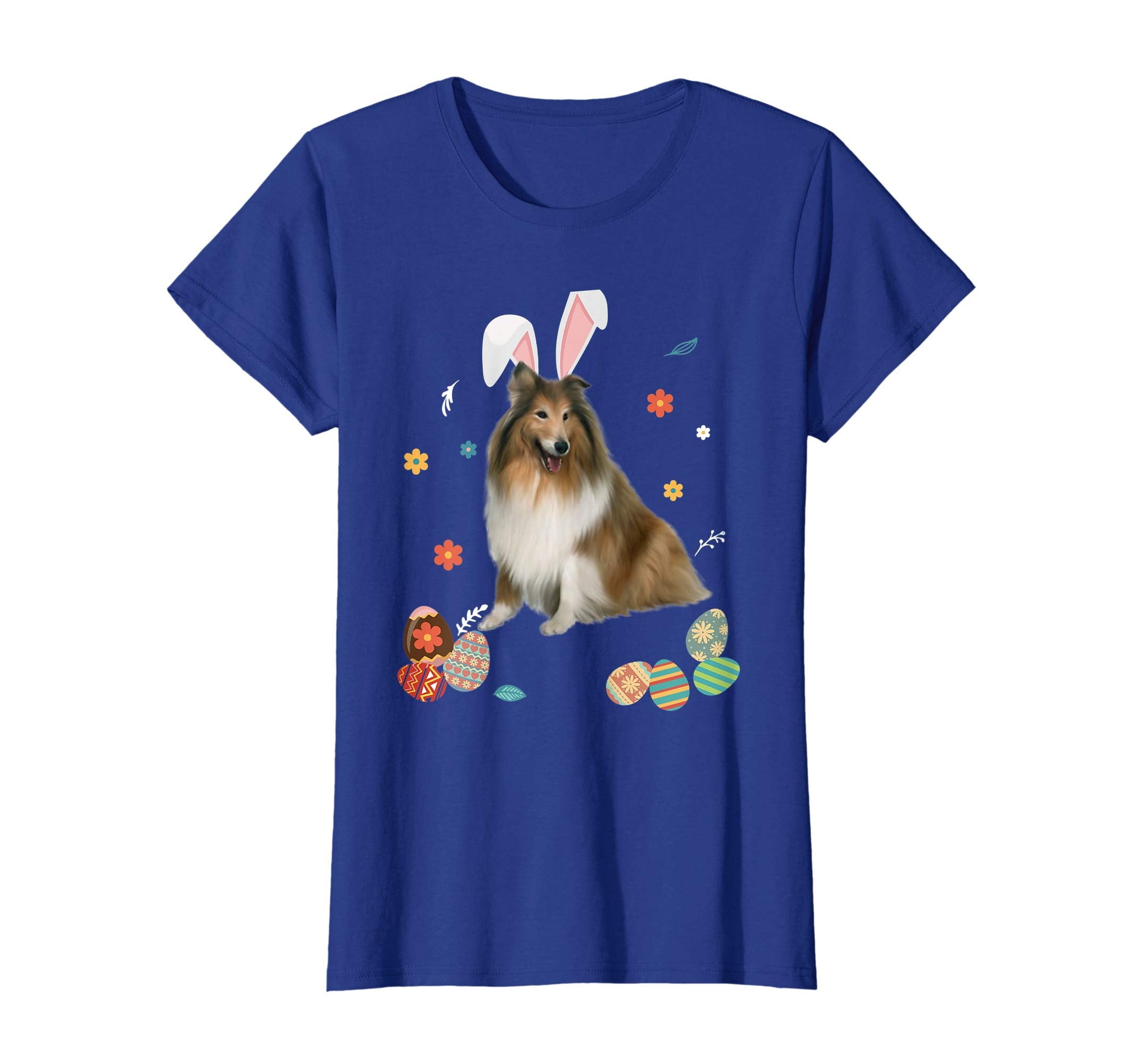 Collie Bunny Rabbit Happy Easter Day T-Shirt