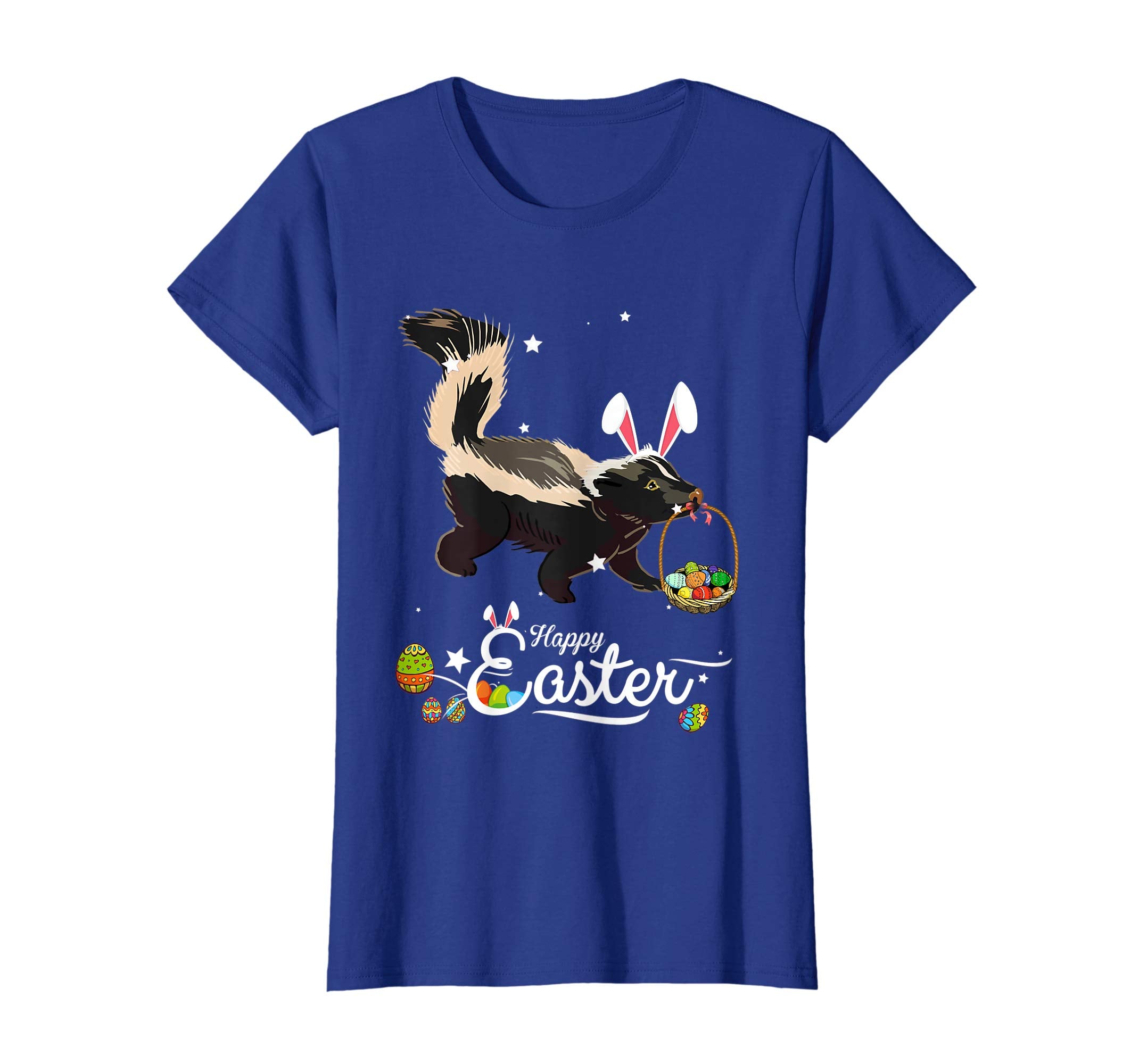 Cute Easter Skunk with Bunny Ears and Eggs T Shirt