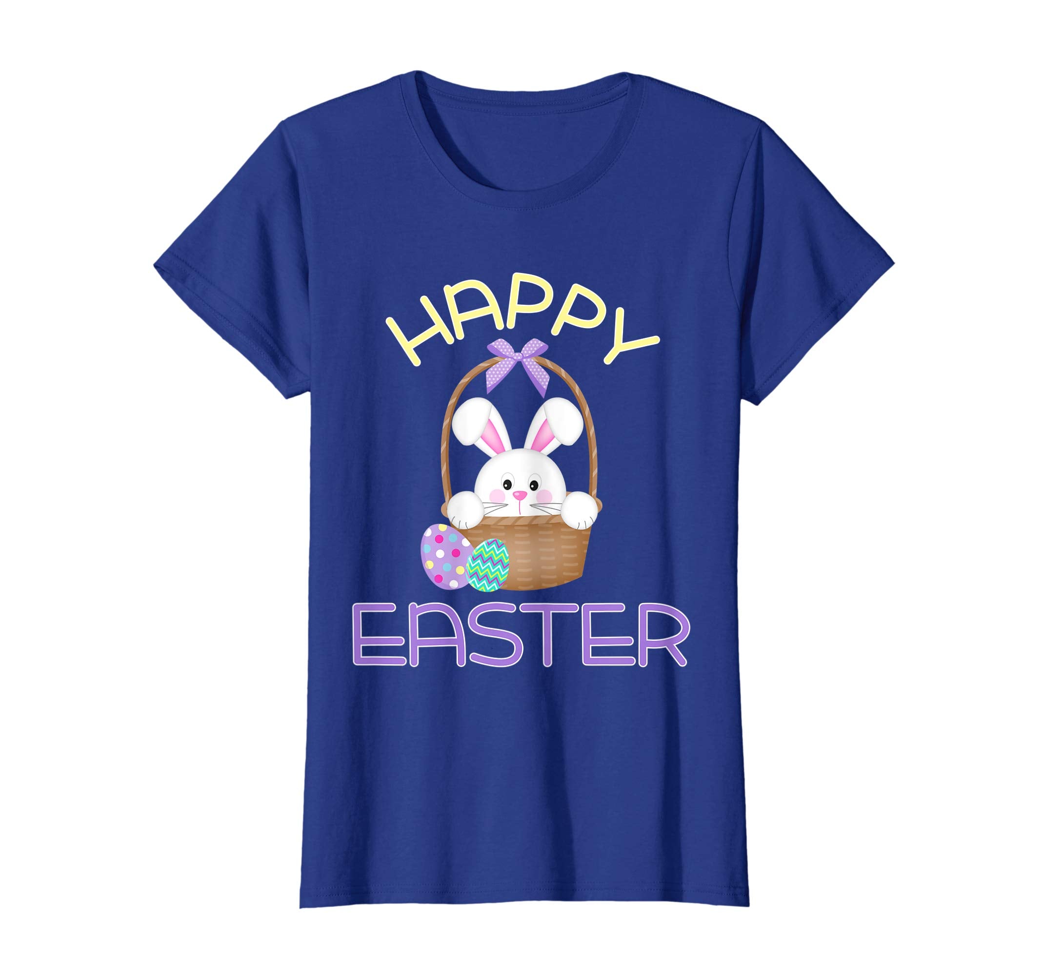 Happy Easter Shirt Bunny in Basket &amp; Eggs Easter Gift