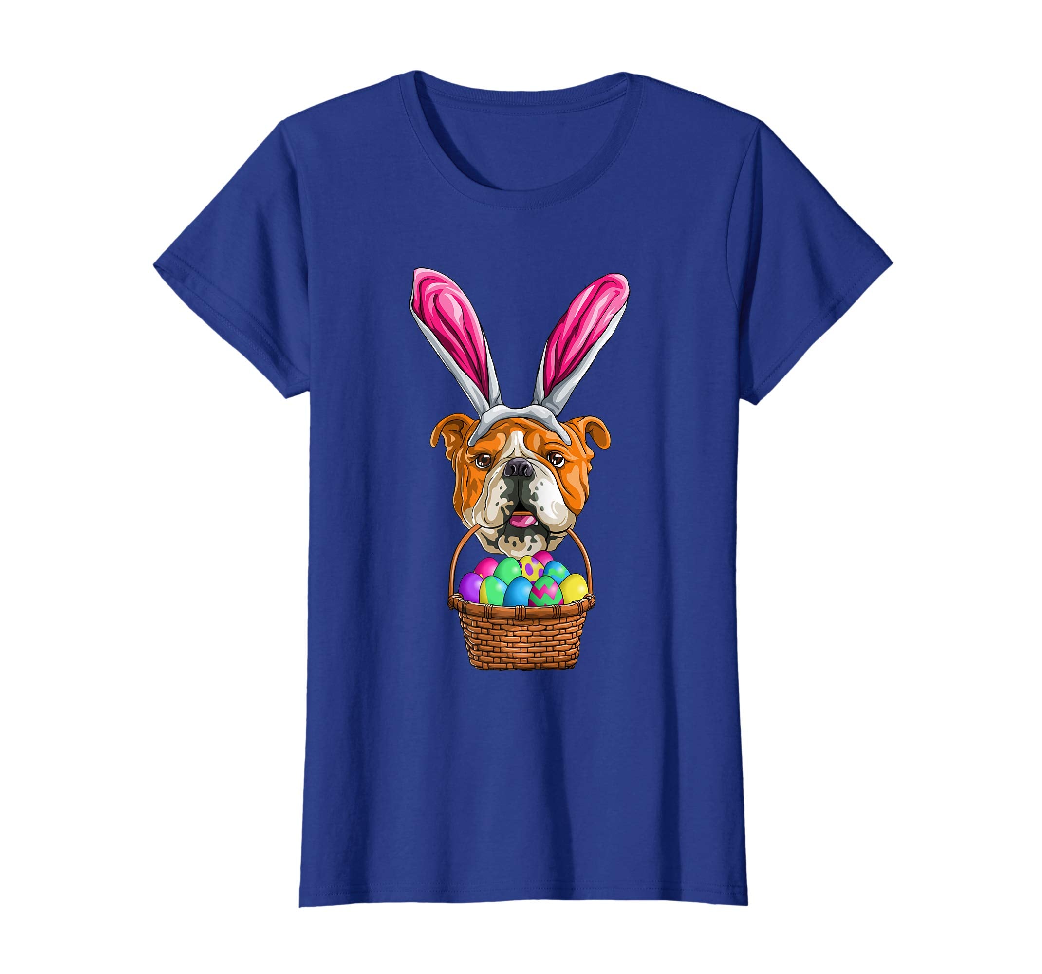 Easter Bulldog T Shirt Men Women Kids Bunny Basket Eggs Gift