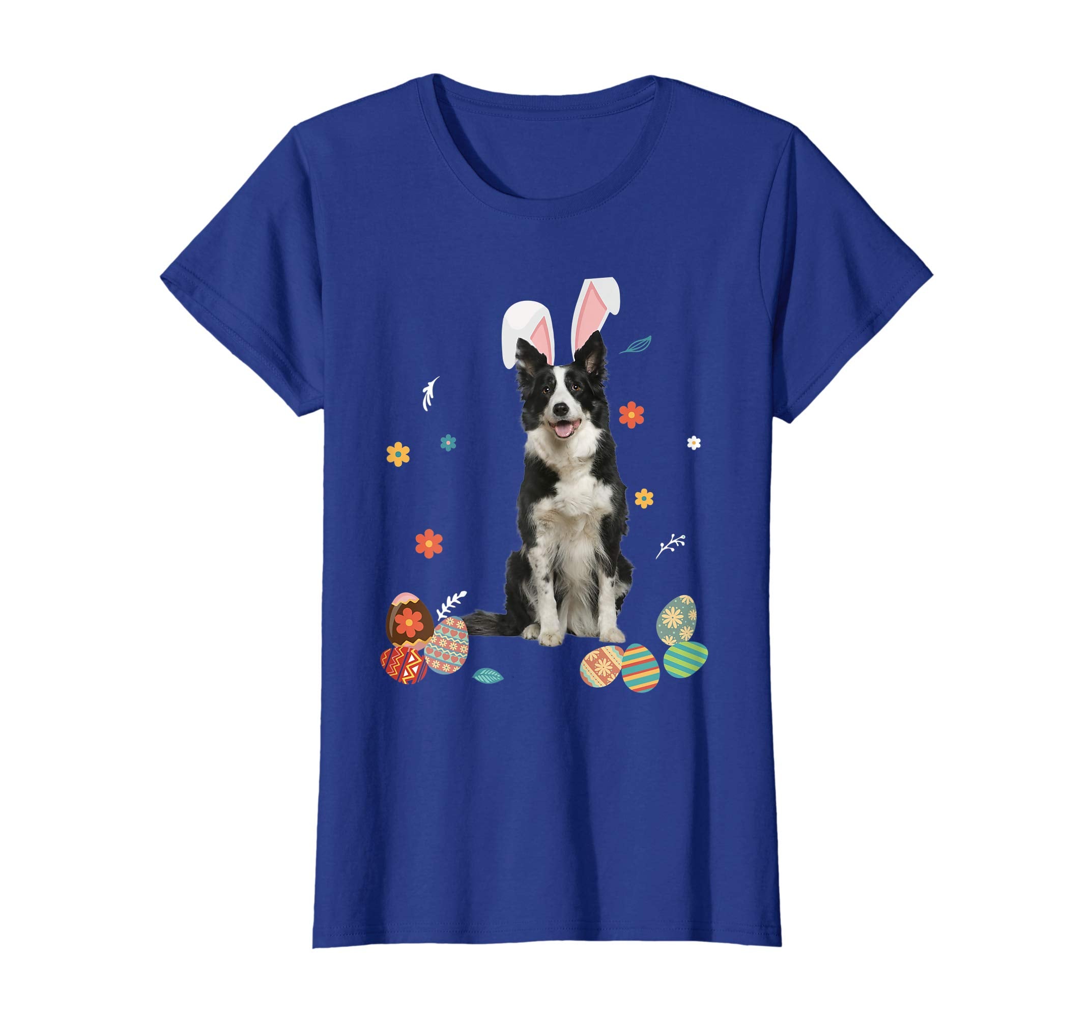 Border Collie Bunny Rabbit Happy Easter Day T-Shirt