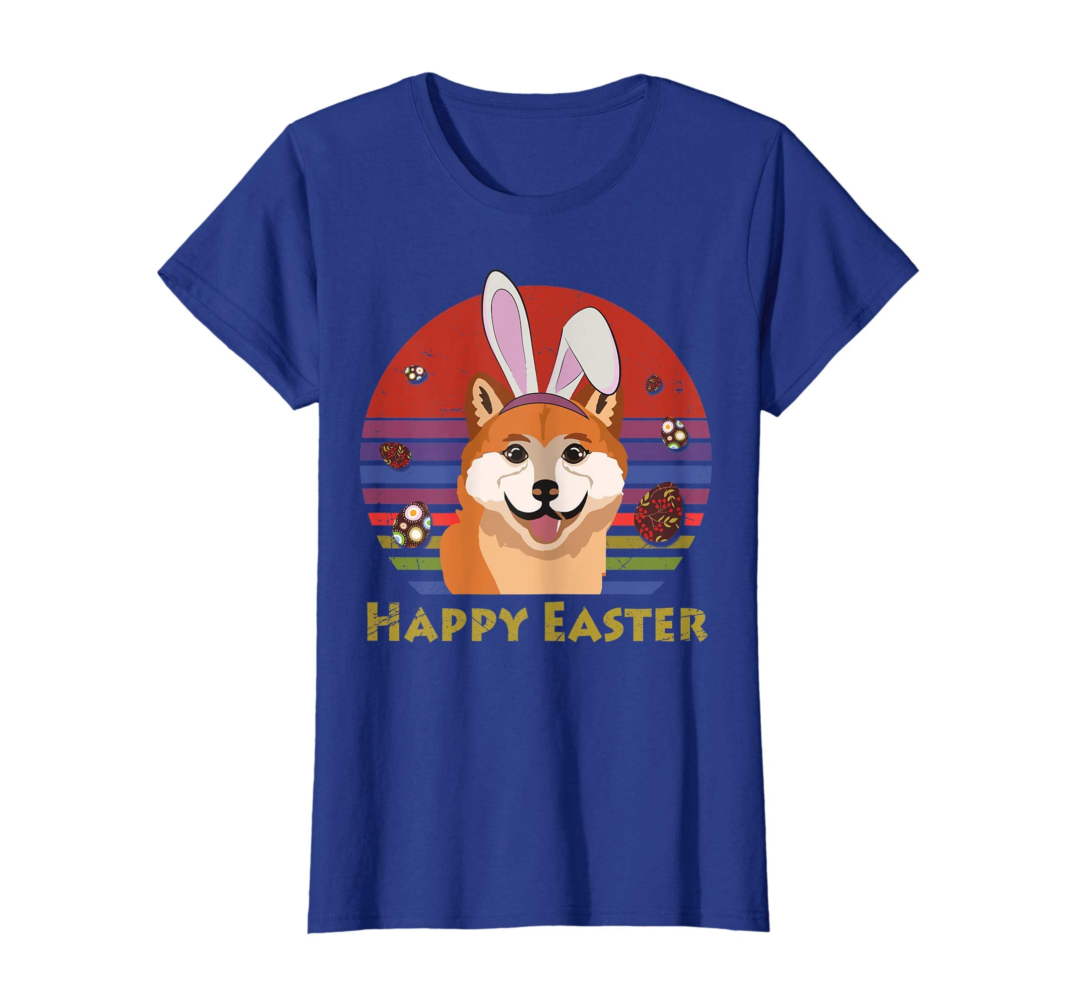 Shiba Inu With Bunny Headband Happy Easter Tshirt Gifts