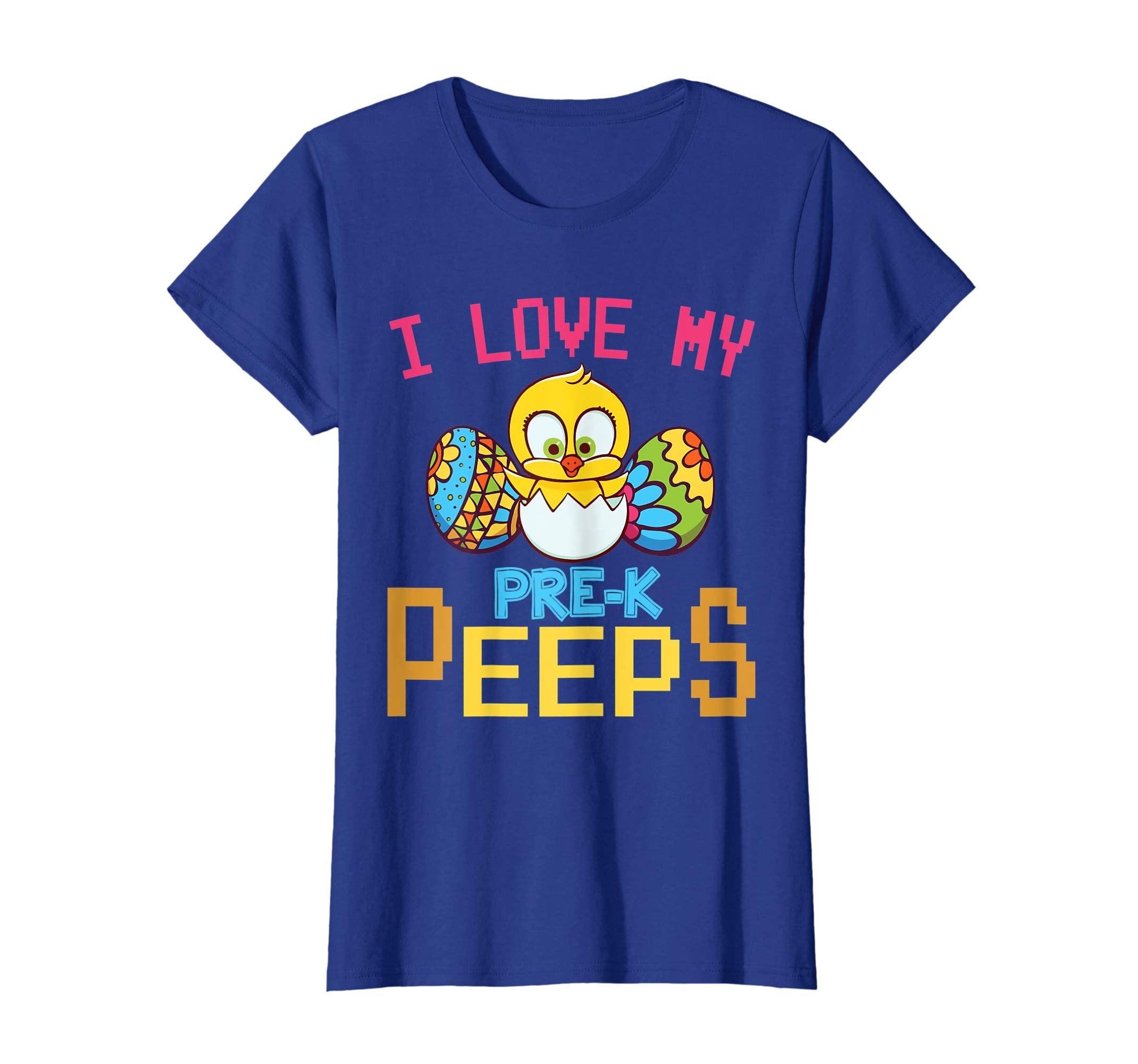 Chick &amp; Easter Eggs I Love My Pre-k Peeps Happy Shirt