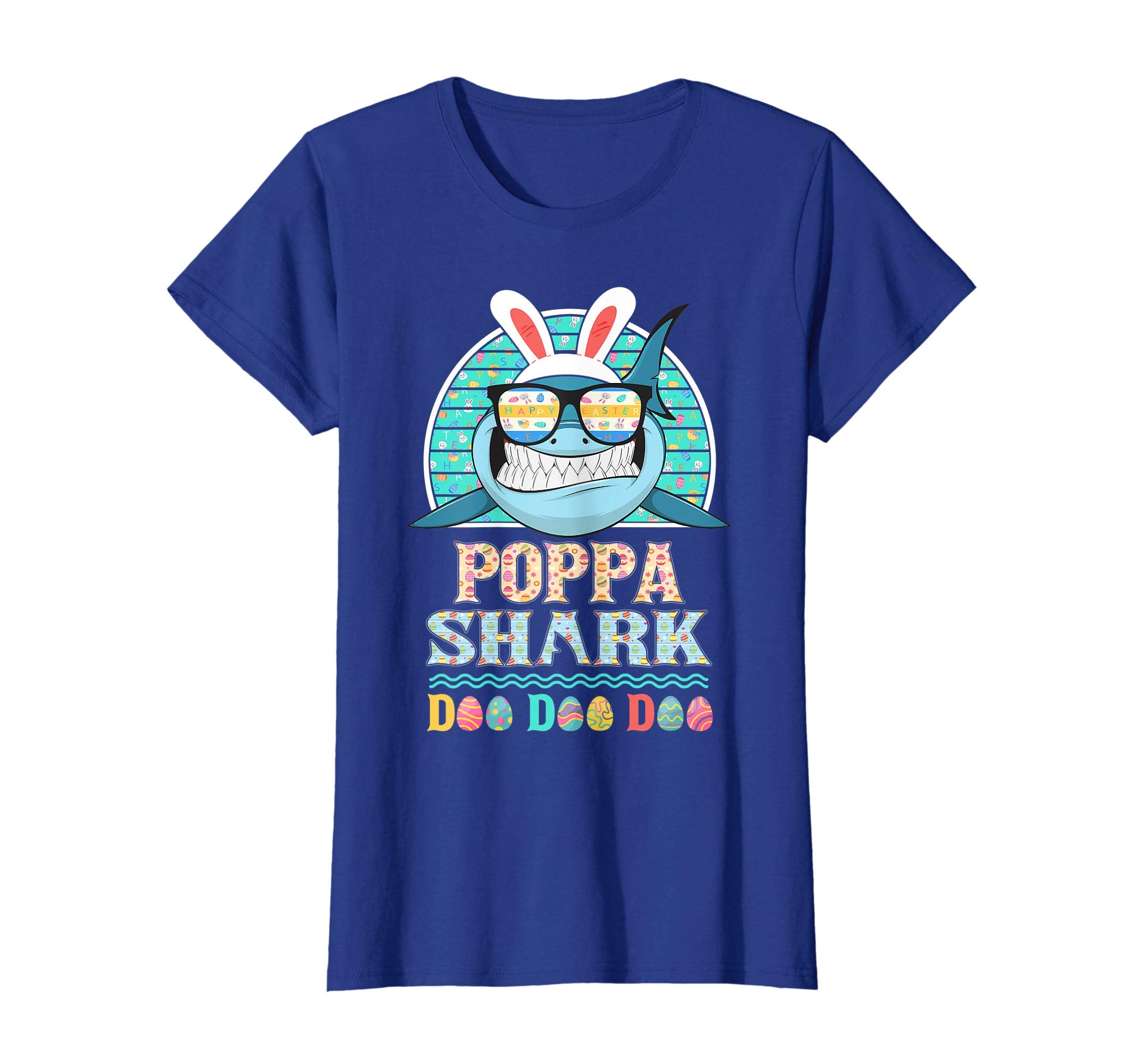 Funny Poppa Shark Happy Easter Day Gift Family Shirt