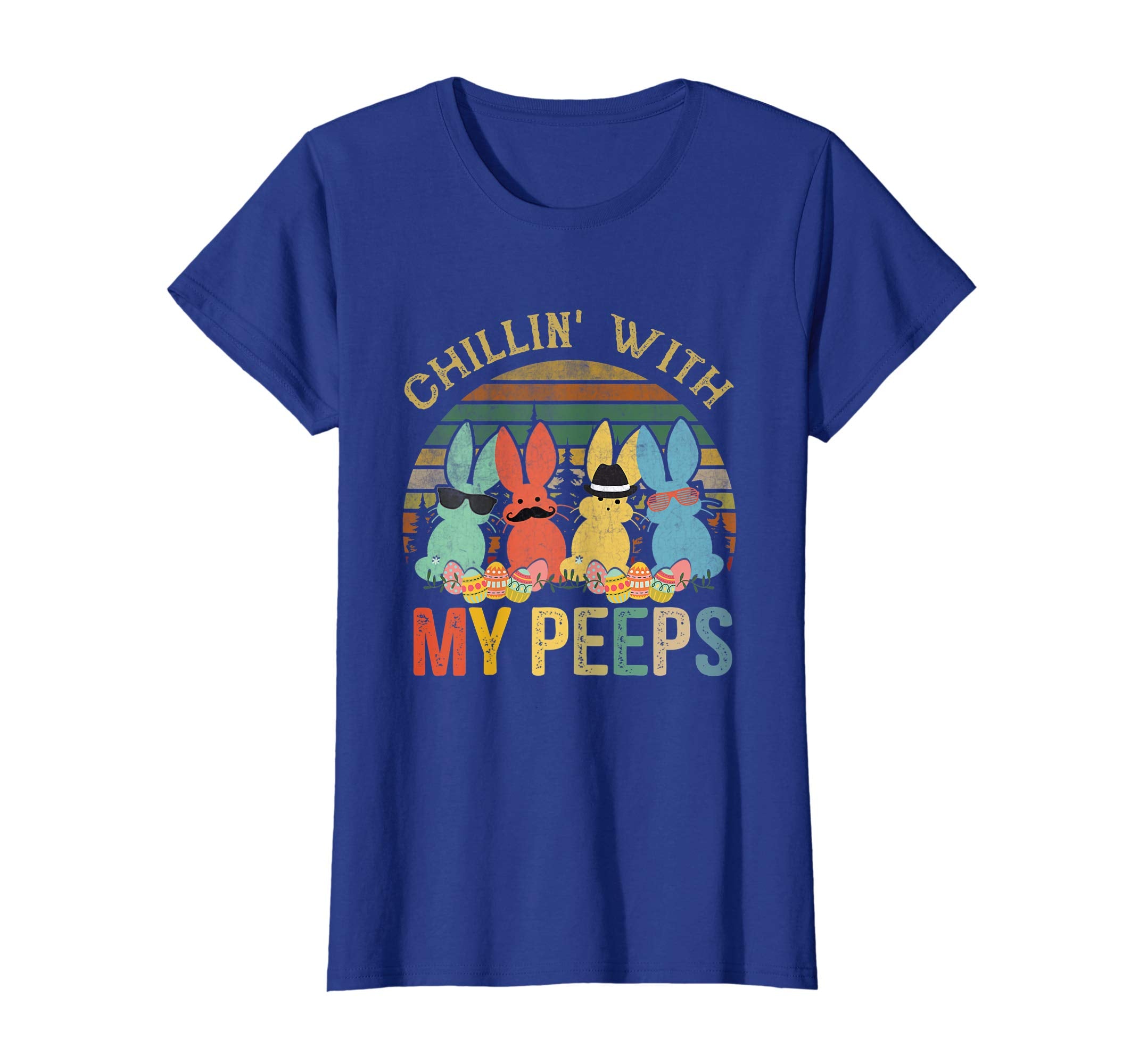 Chillin' With My Peeps Funny Vintage easter T Shirt