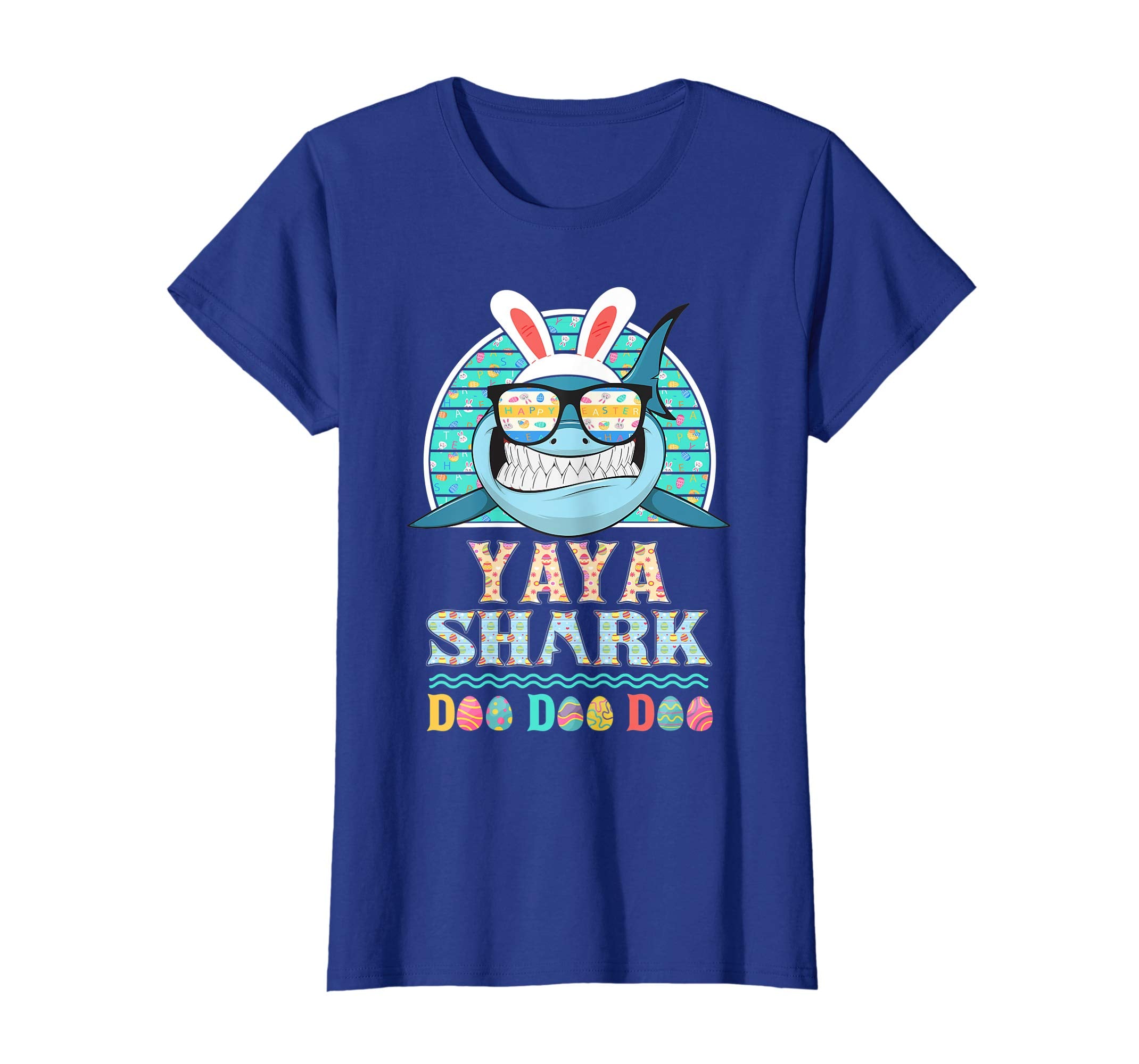 Funny Yaya Shark Happy Easter Day Gift Family Shirt