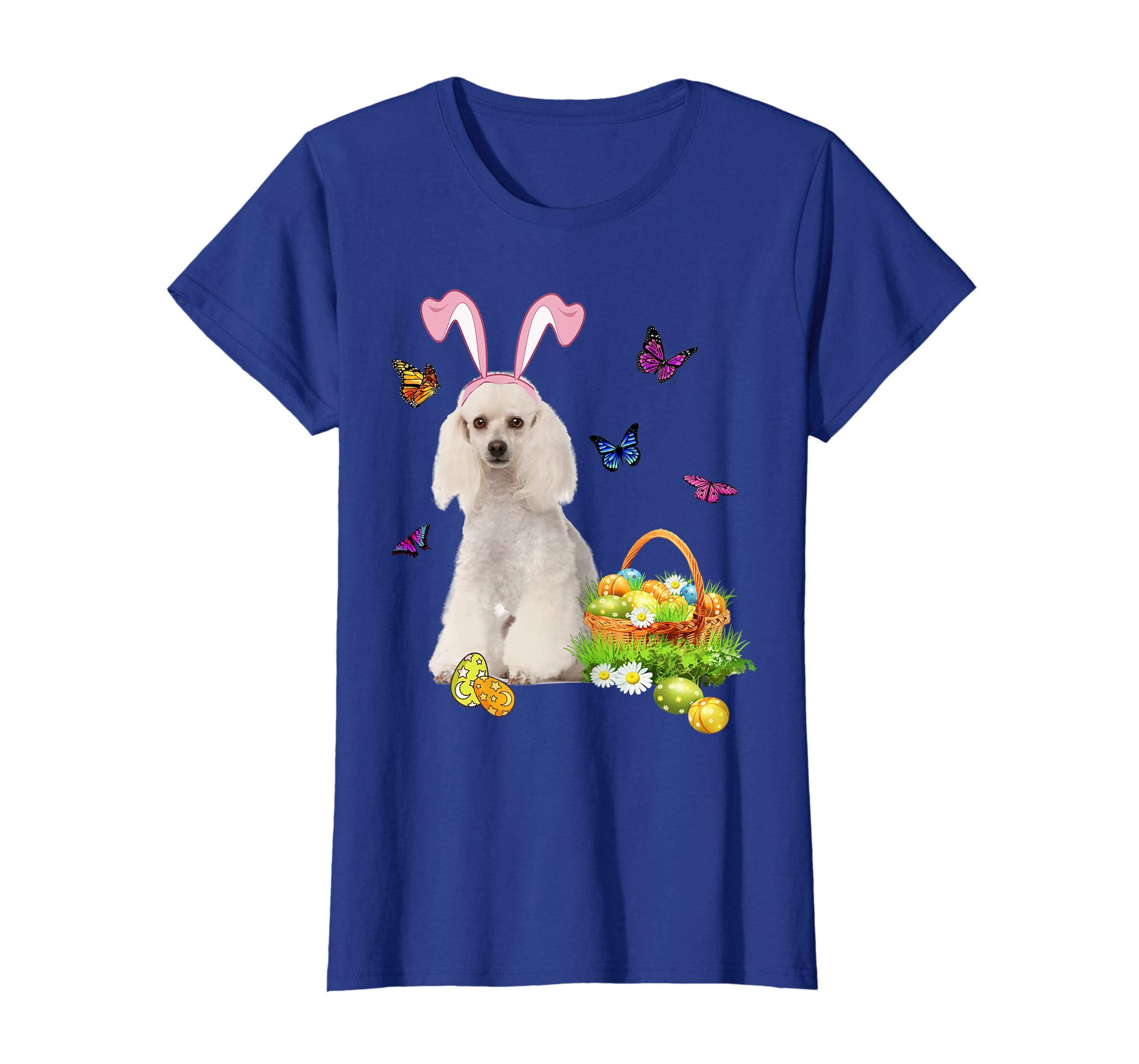 Poodle Bunny Hat Rabbit Easter Eggs T-Shirt