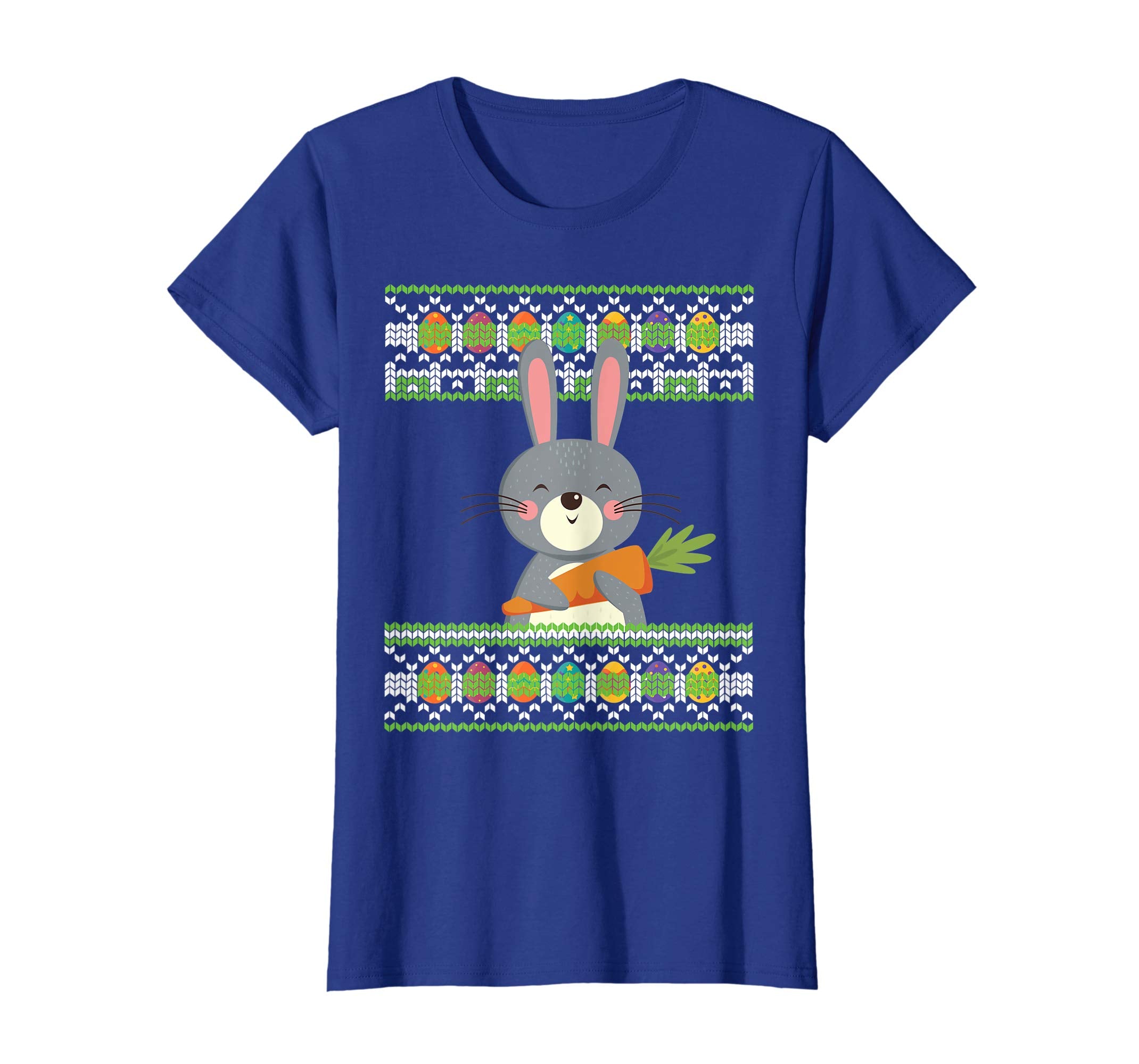 Bunny Rabbit With Big Carrot Easter Eggs Ugly Sweater Shirt