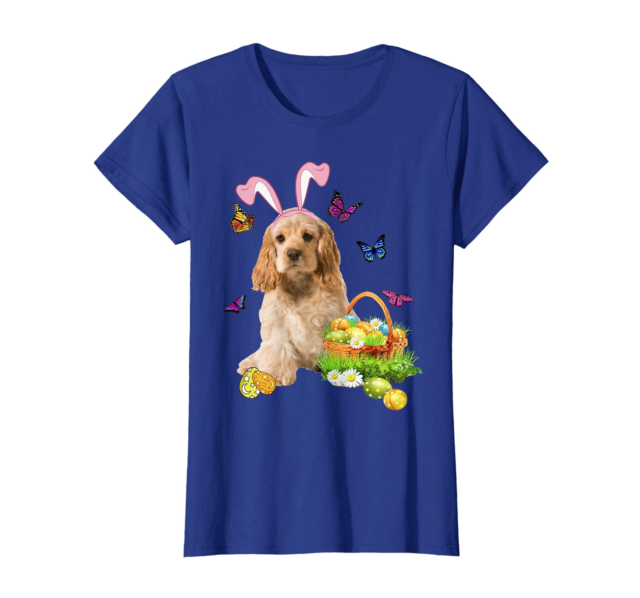 Cocker Spaniel Bunny Hat Rabbit Easter Eggs T-Shirt