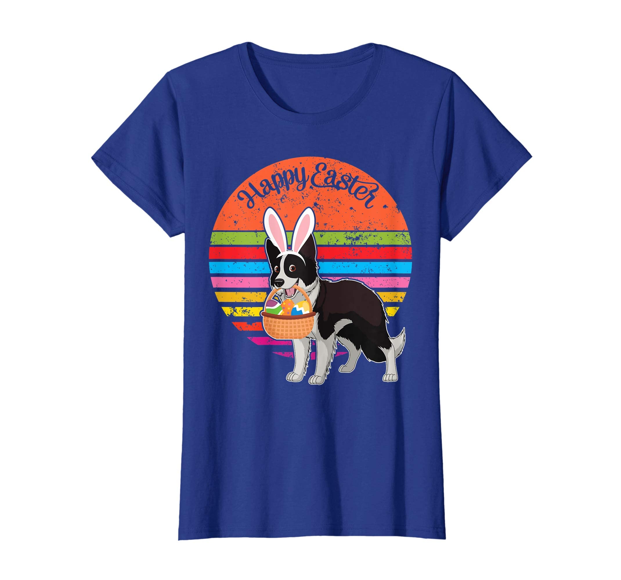 Boder Collie Bunny Dog Easter Egg Happy Easter Vintage Shirt