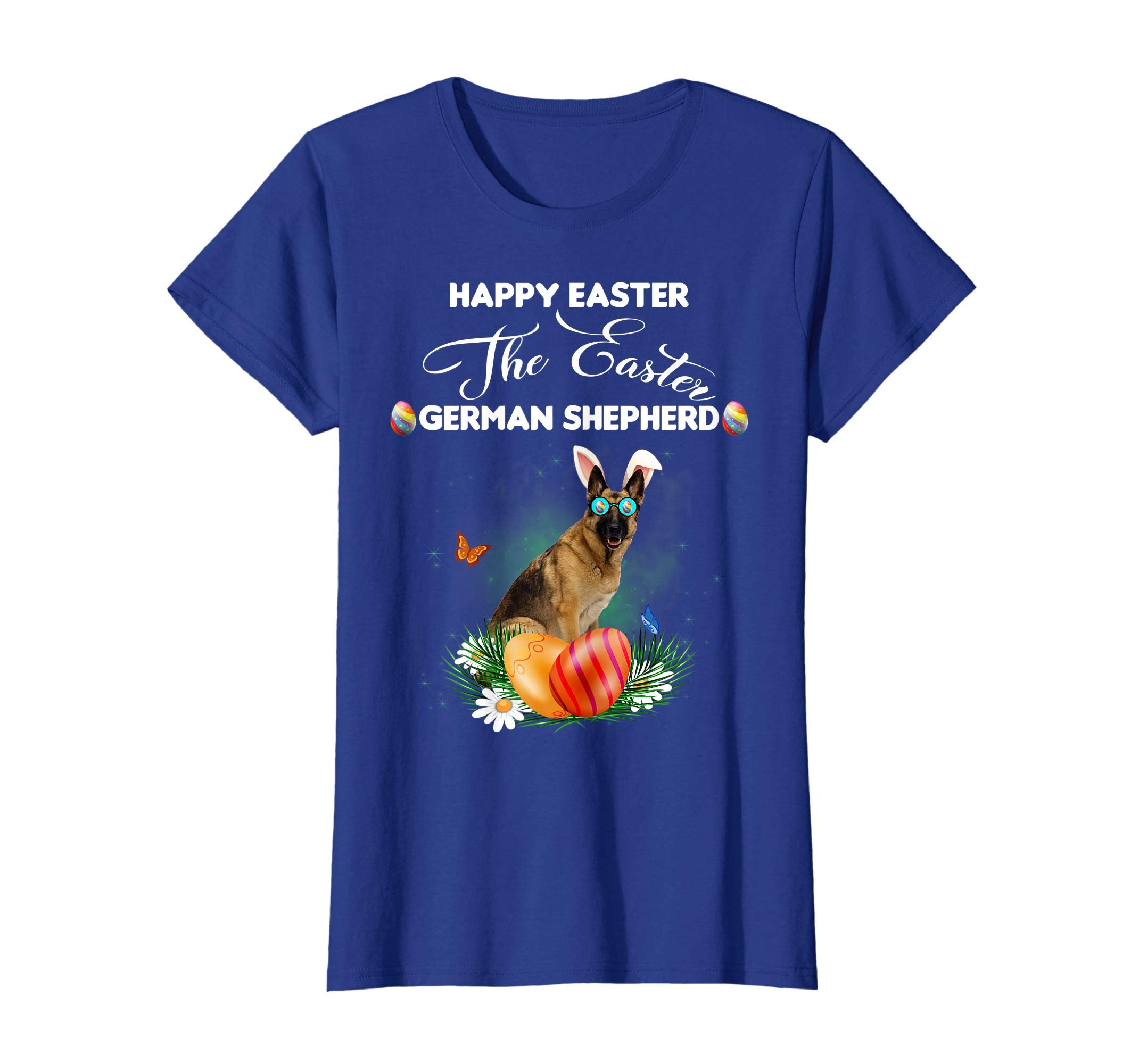 German Shepherd Dog Sunglass Bunny Happy Easter Day Tshirt