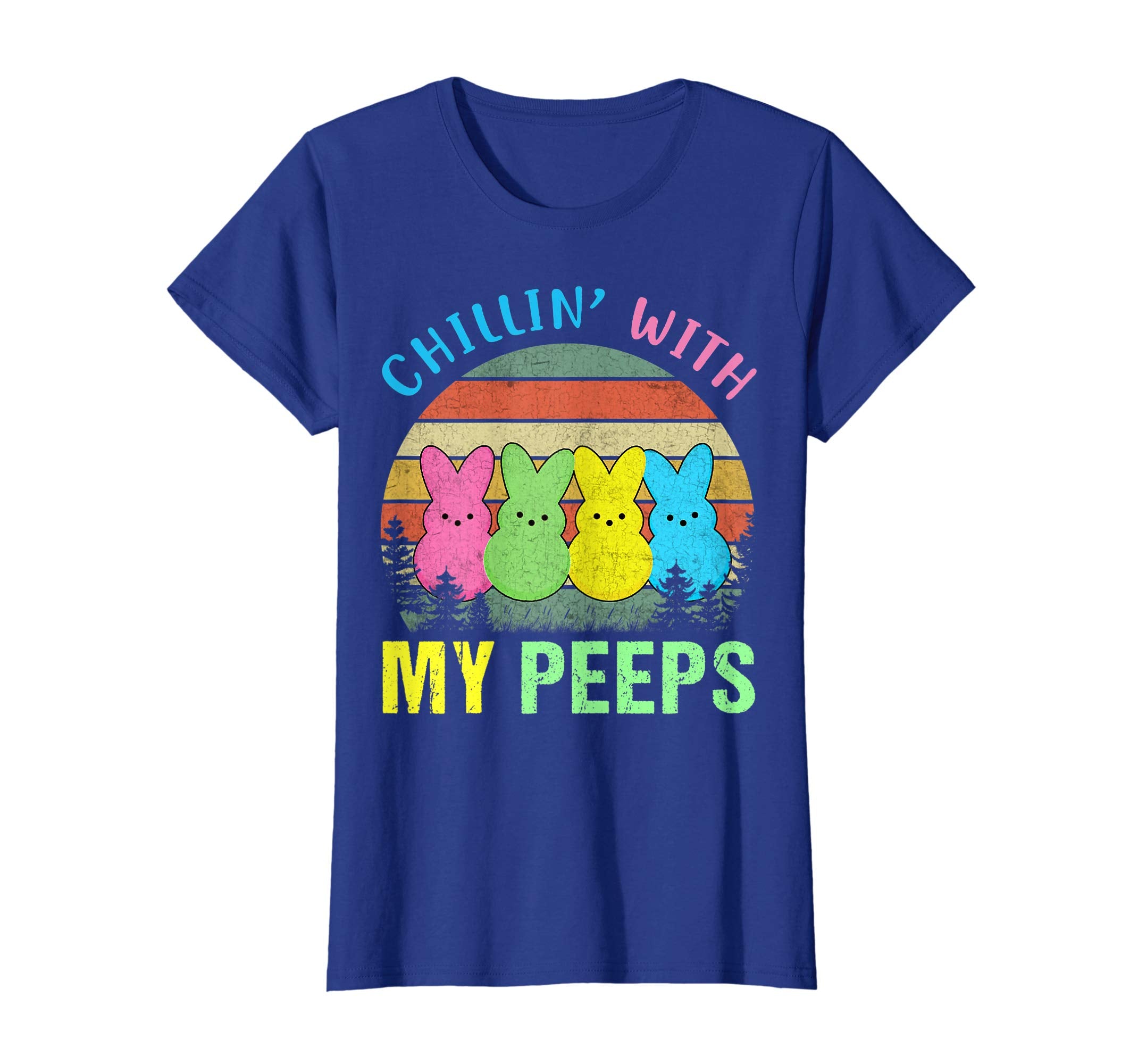 Chillin' With My Peeps Easter Bunny Vintage T-Shirt