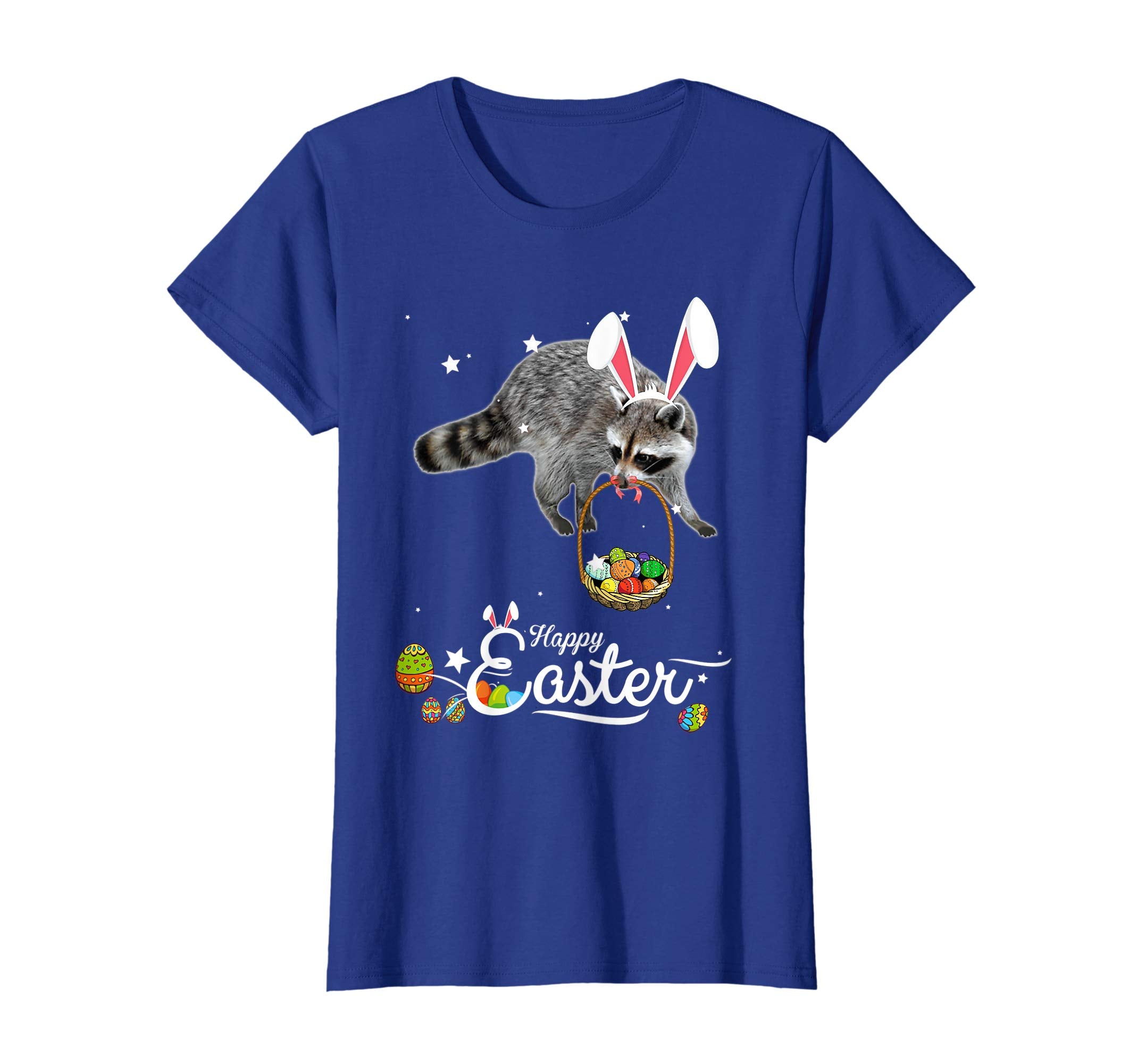 Cute Easter Racoon with Bunny Ears and Eggs T Shirt