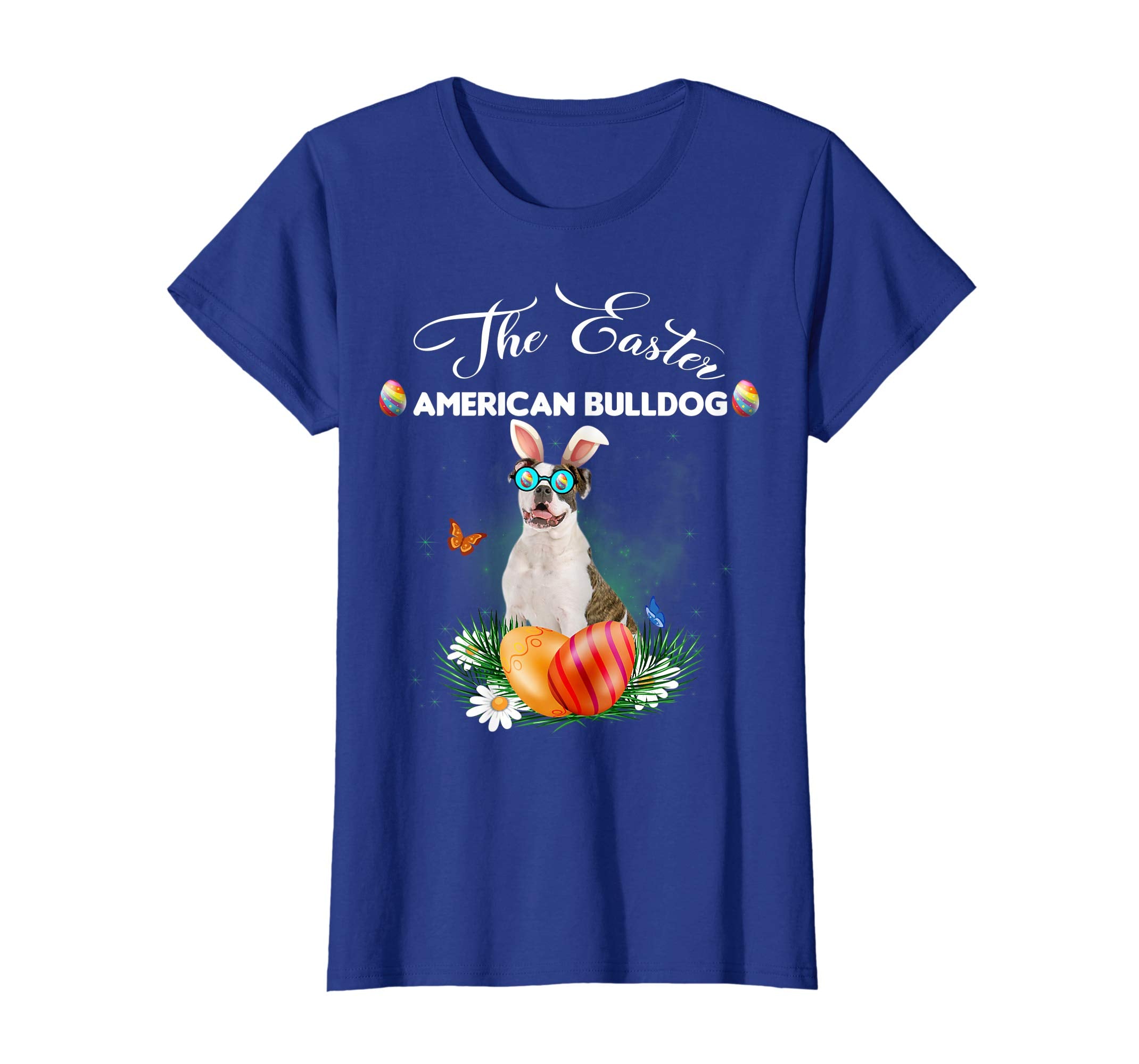 American Bulldog Bunny Easter Day Dog Gifts T-Shirt