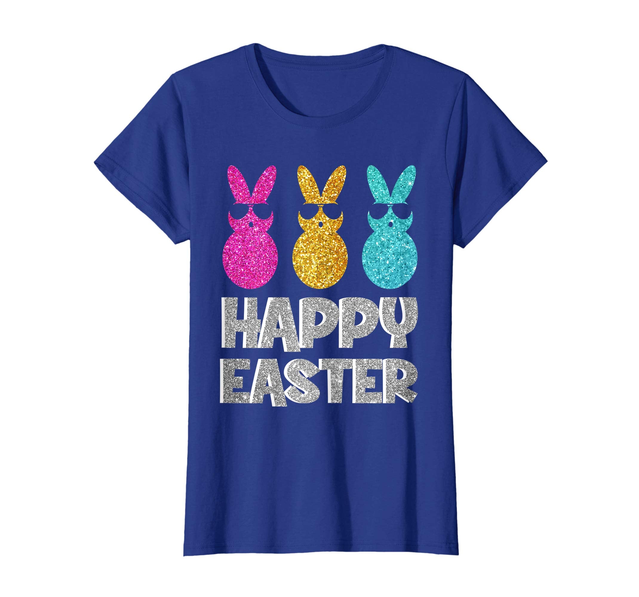 Colorful Three Bunnies with Sunglasses Happy Easter T-shirt