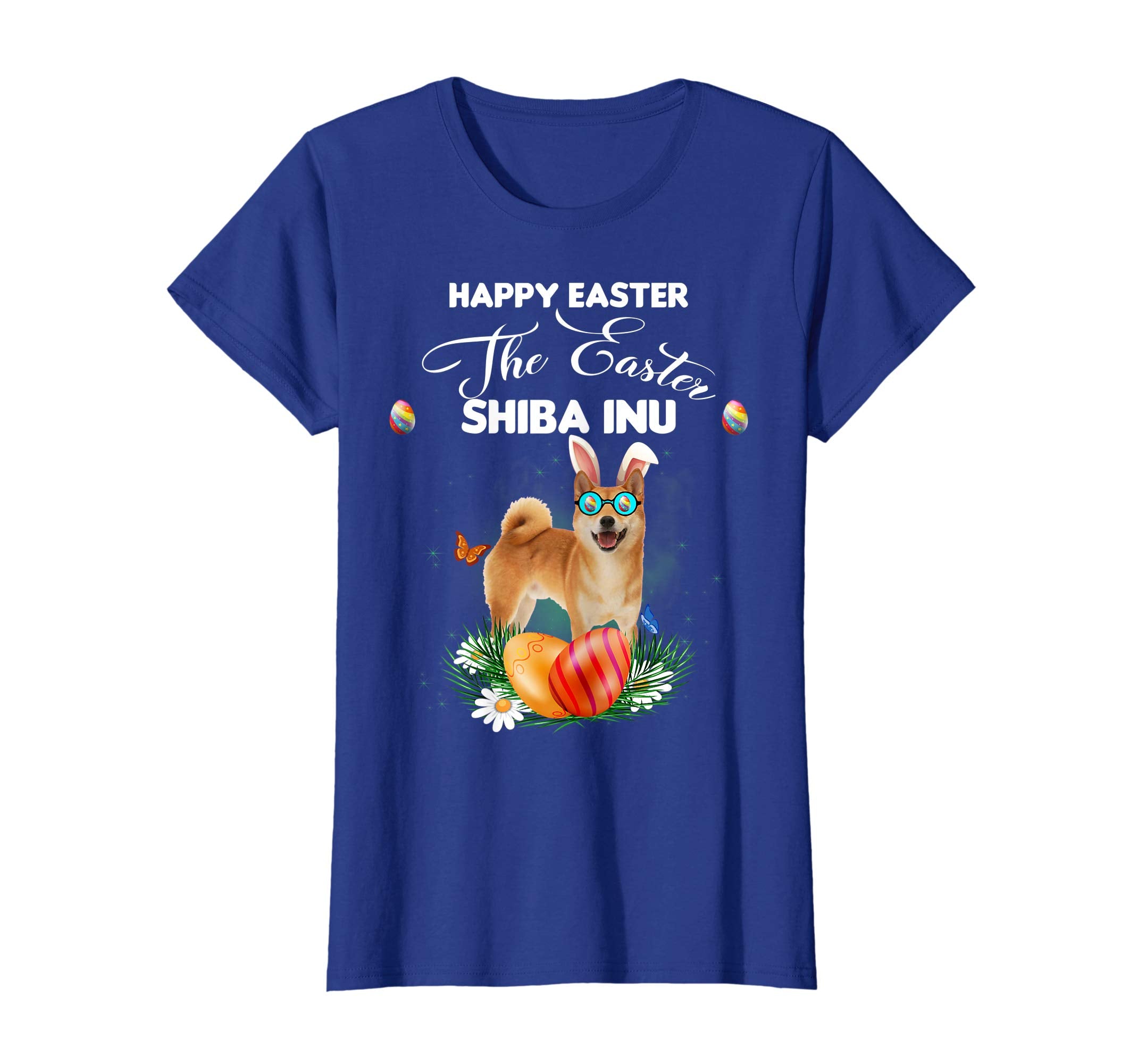 Shiba Inu Dog Sunglass Bunny Happy Easter Day Tshirt