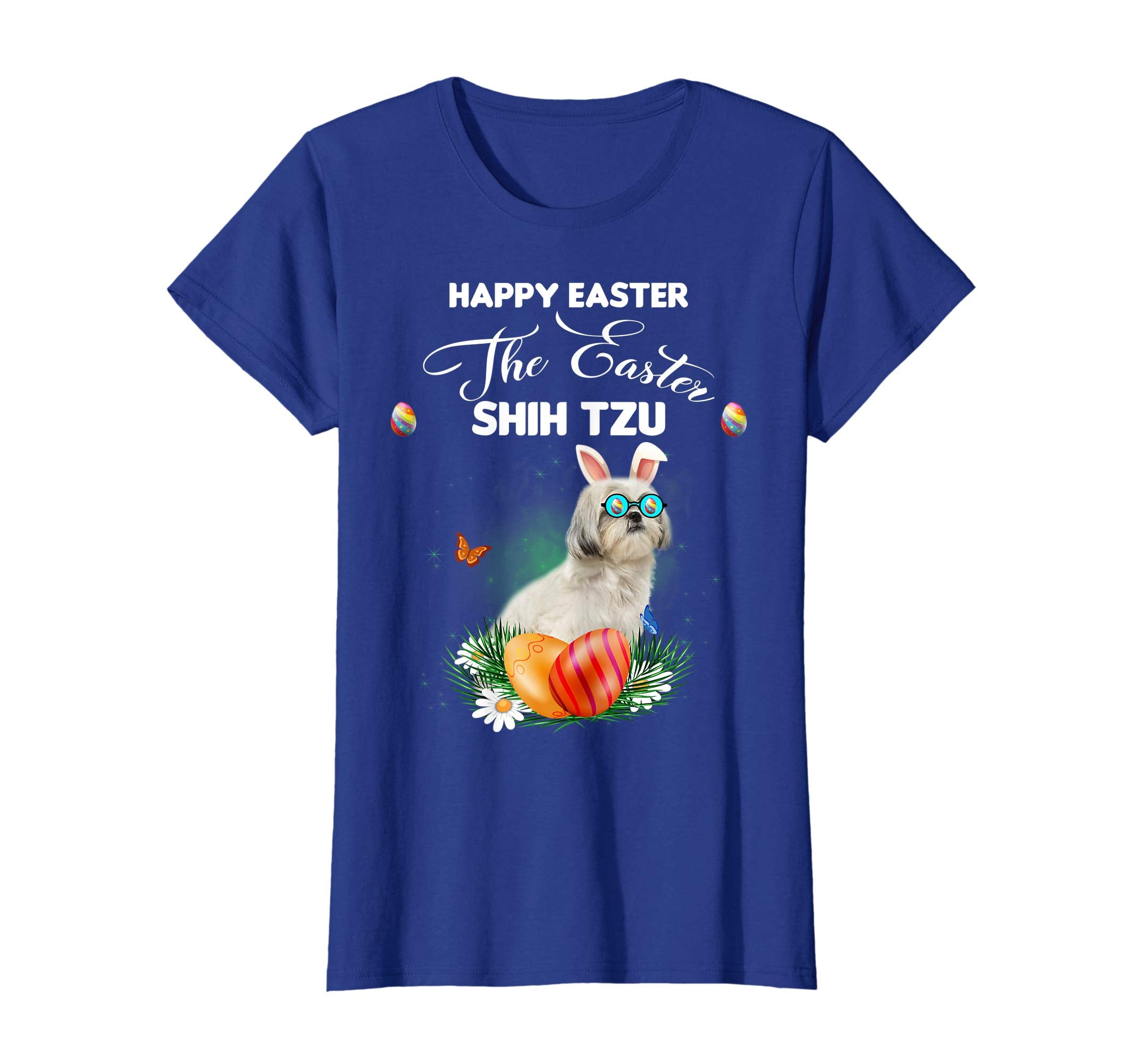Shih Tzu Dog Sunglass Bunny Happy Easter Day Tshirt