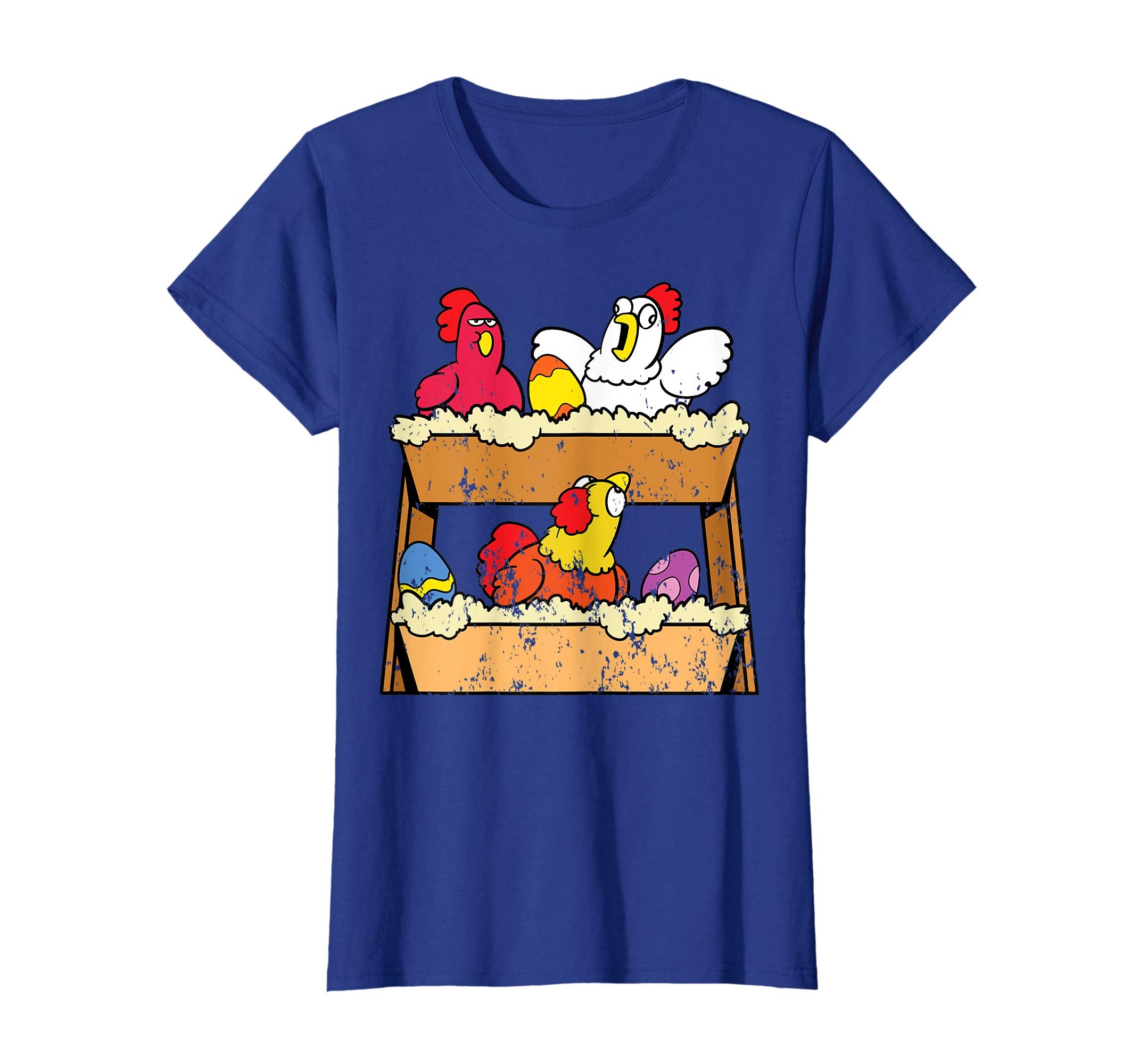 Retro Vintage Grunge Funny Easter Egg Chicken Nest T-Shirt