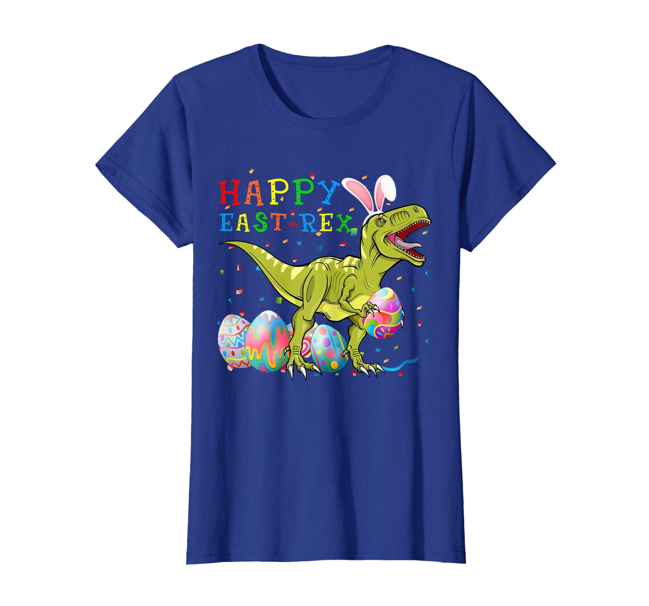 Happy East-rex T Rex Dinosaur Easter Bunny Egg Shirt Kids