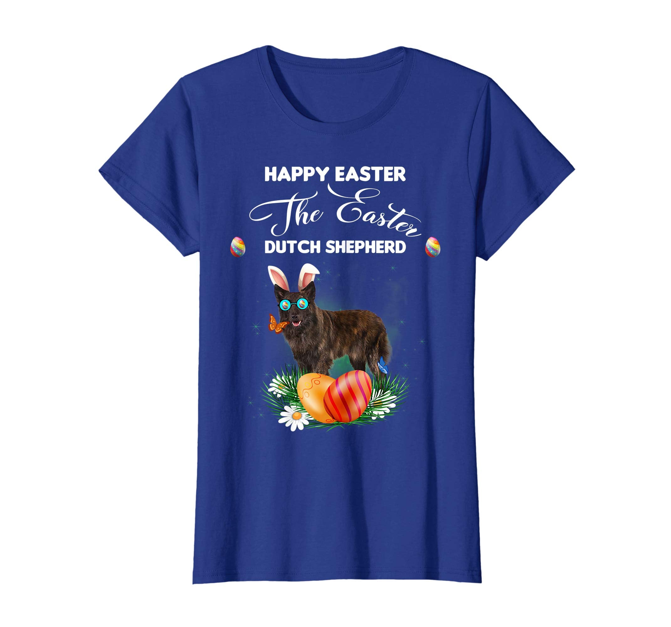 Dutch Shepherd Dog Sunglass Bunny Happy Easter Day Tshirt
