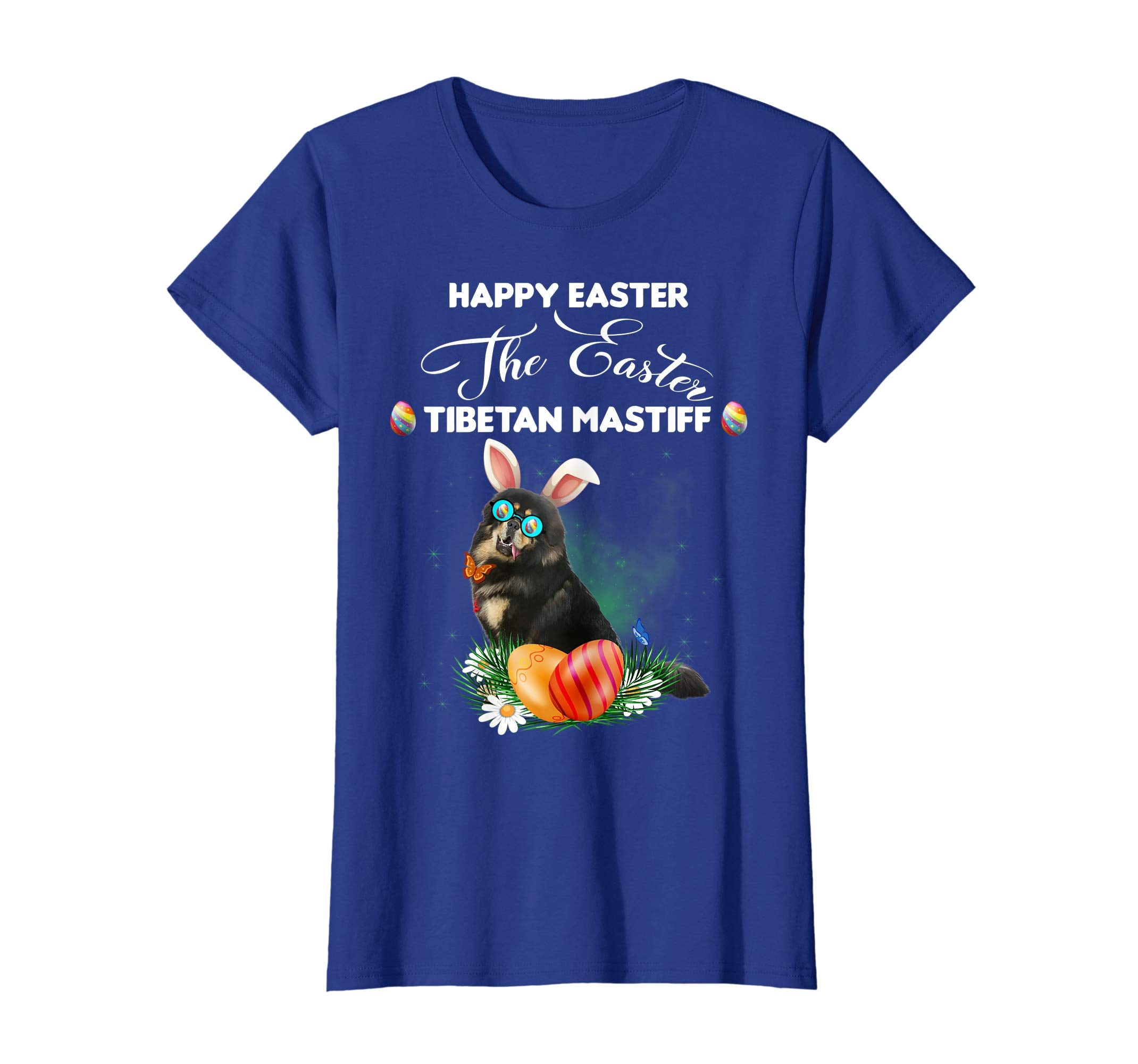 Tibetan Mastiff Dog Sunglass Bunny Happy Easter Day Tshirt